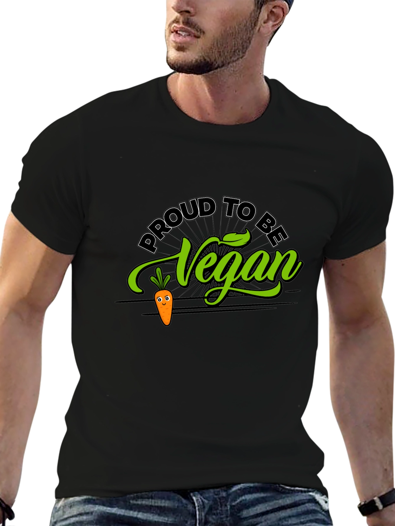 Proud To Be Vegan Graphic Tee - Black