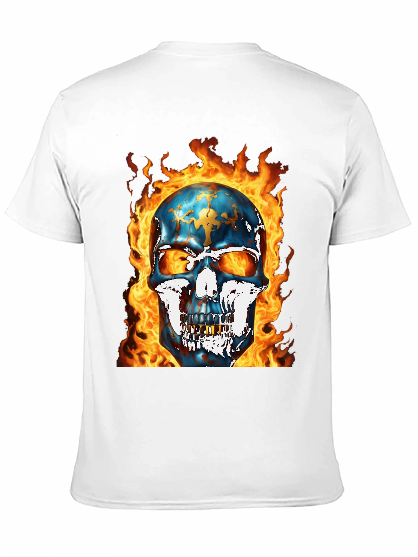 Fiery Skull Graphic Tee - Bold & Edgy Design