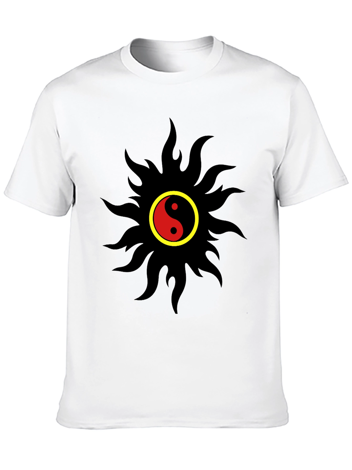 Yin Yang Sun Graphic T-Shirt - Black
