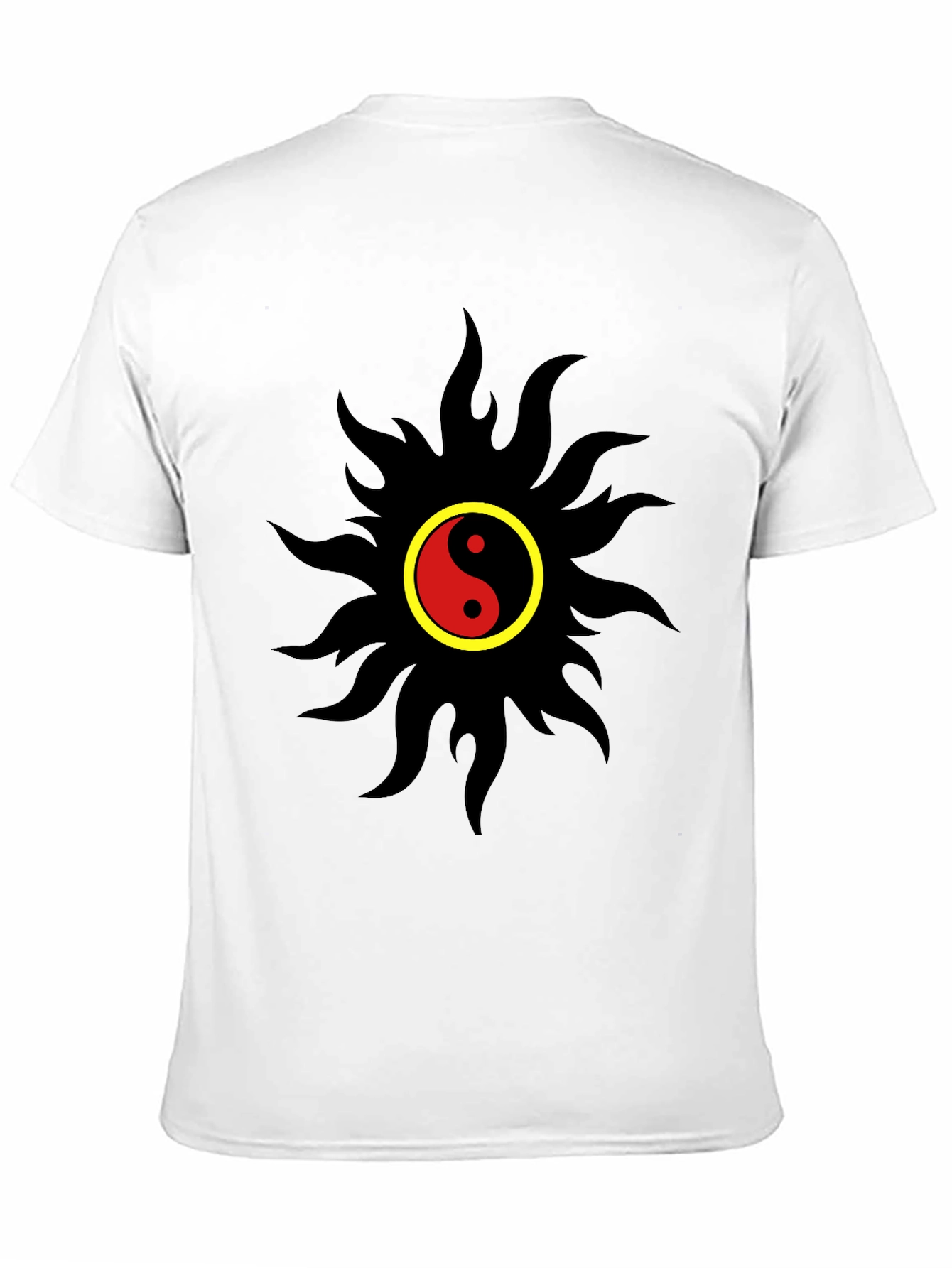Yin Yang Sun Graphic T-Shirt - Black