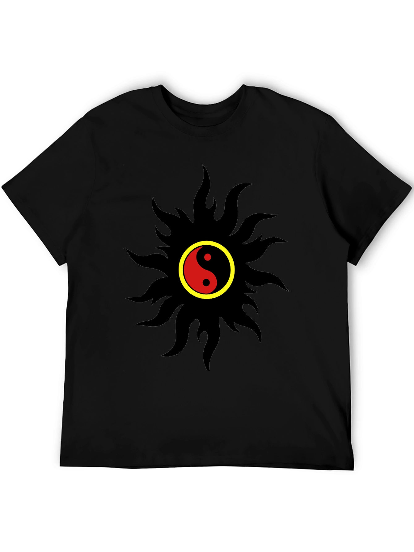 Yin Yang Sun Graphic T-Shirt - Black