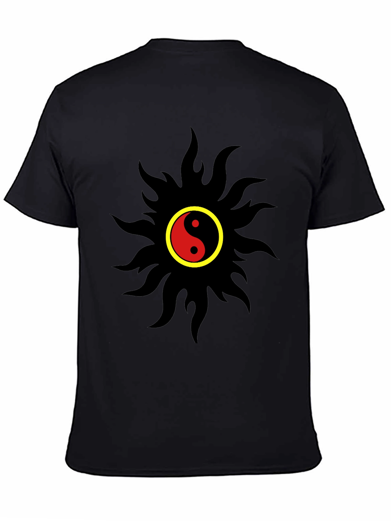 Yin Yang Sun Graphic T-Shirt - Black