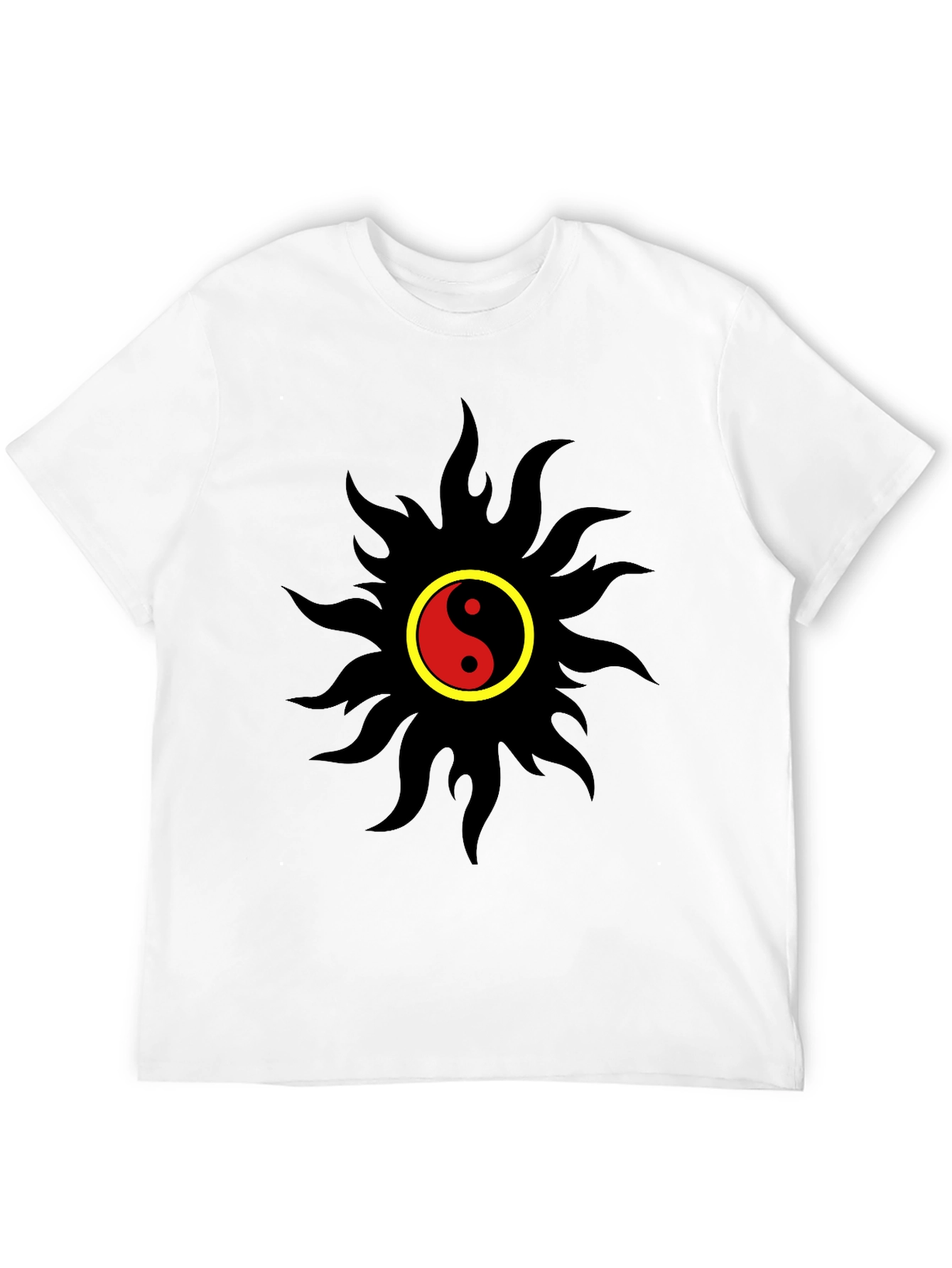 Yin Yang Sun Graphic T-Shirt - Black