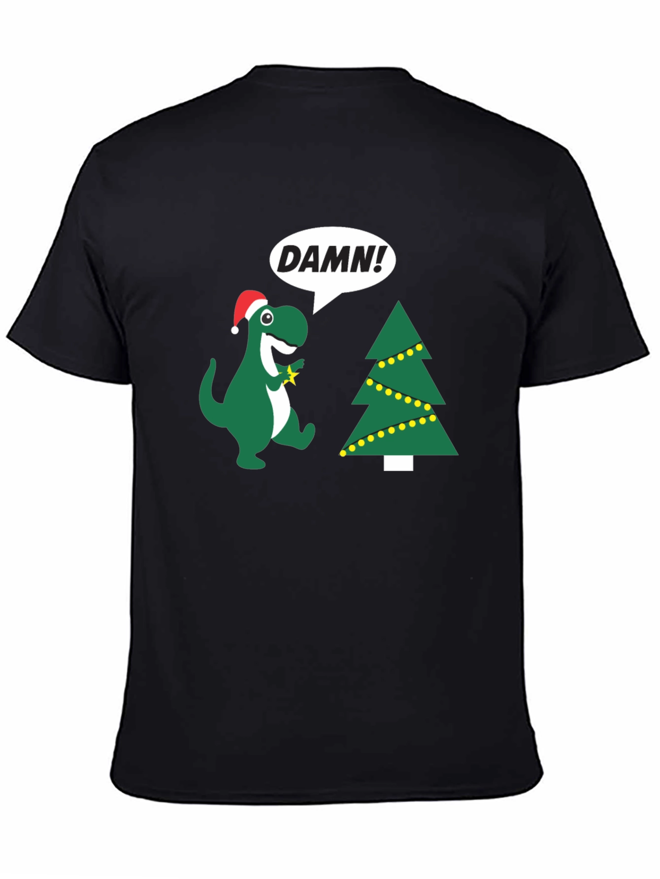 Festive Dinosaur T-Shirt - DAMN! Christmas Tree