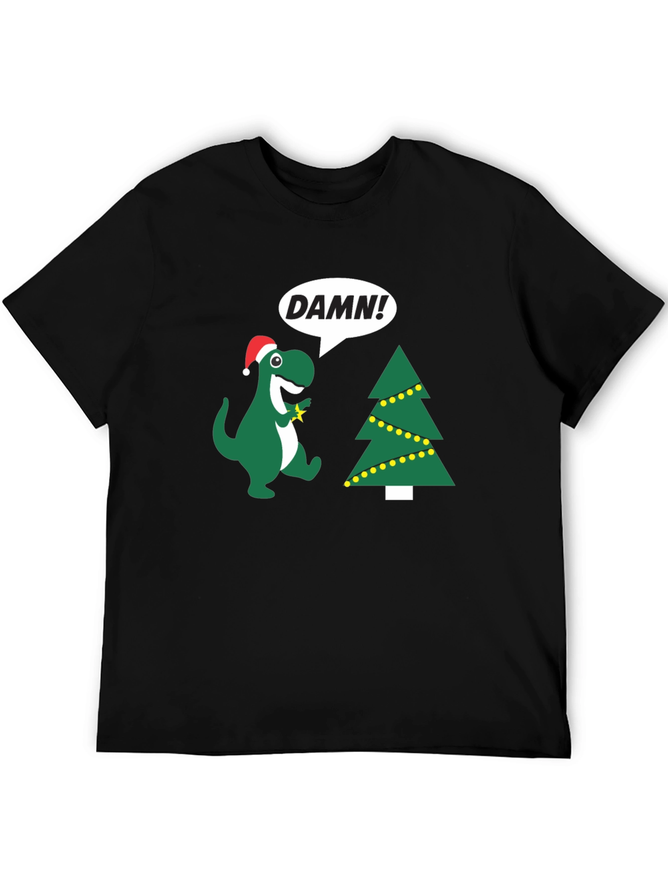 Festive Dinosaur T-Shirt - DAMN! Christmas Tree