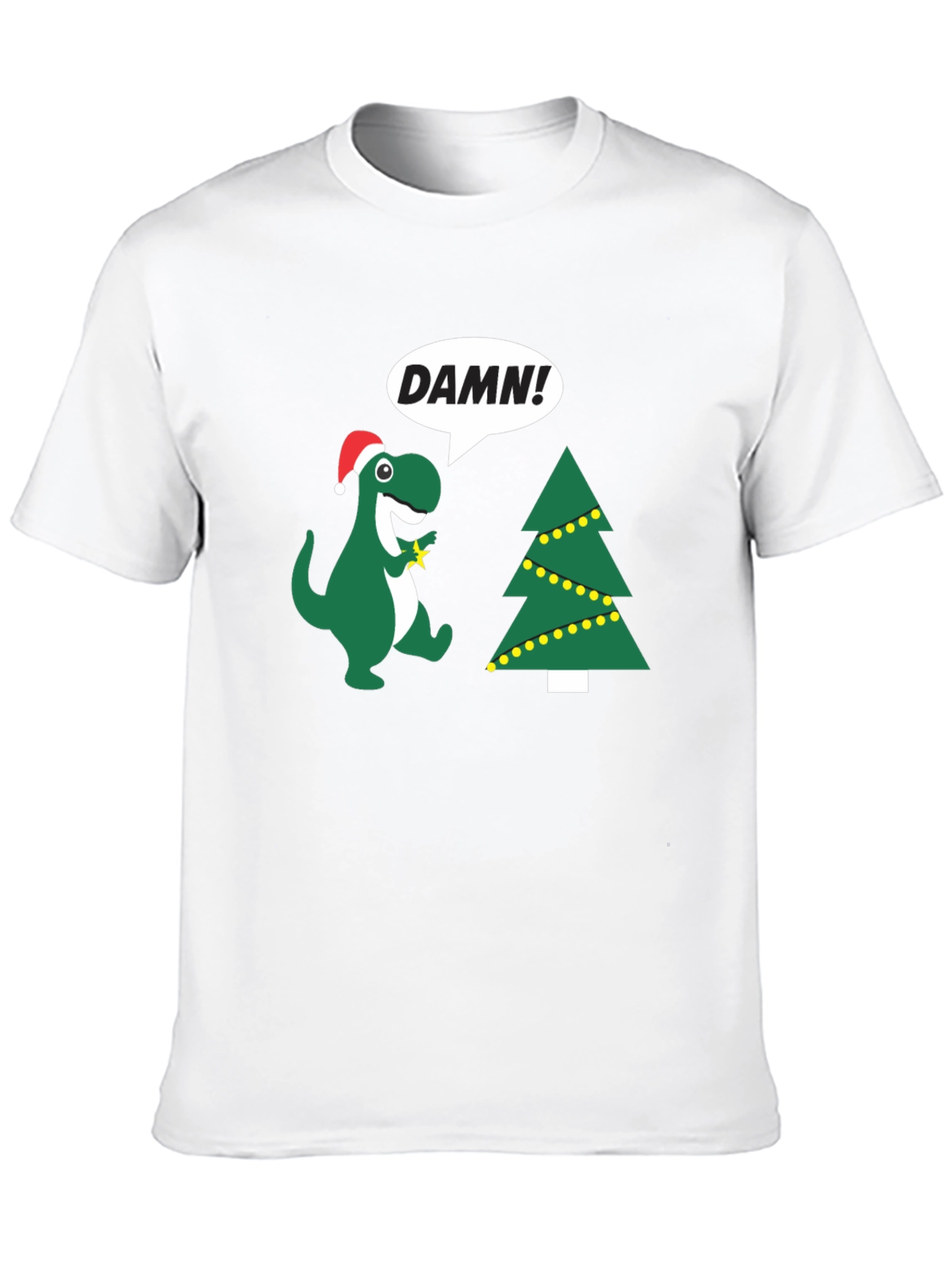 Festive Dinosaur T-Shirt - DAMN! Christmas Tree