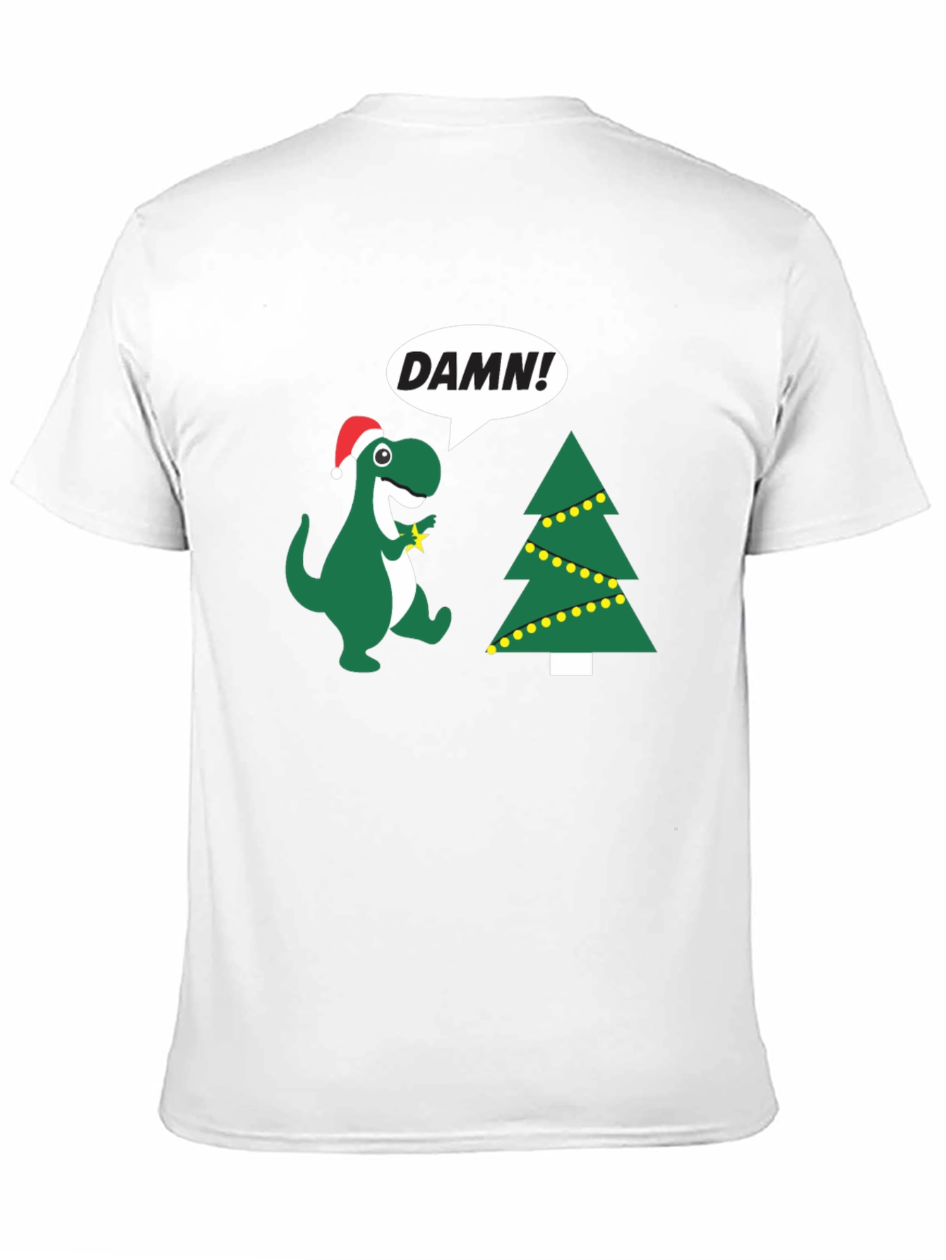 Festive Dinosaur T-Shirt - DAMN! Christmas Tree