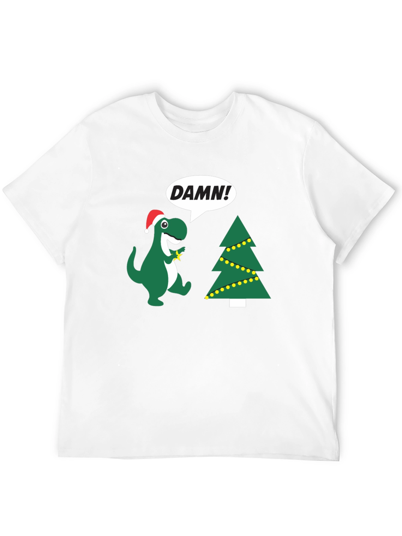 Festive Dinosaur T-Shirt - DAMN! Christmas Tree