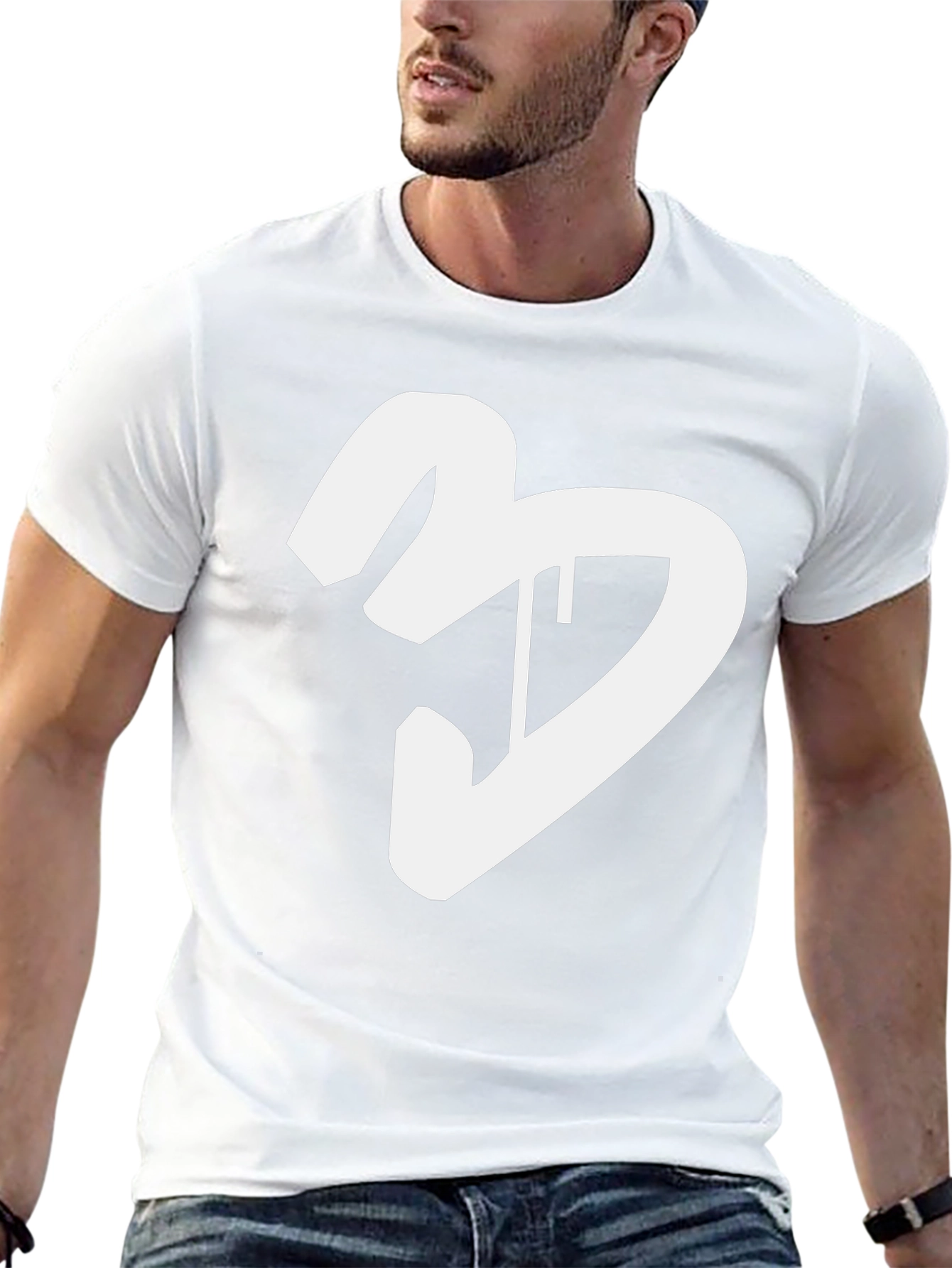Black T-Shirt with White Graphic