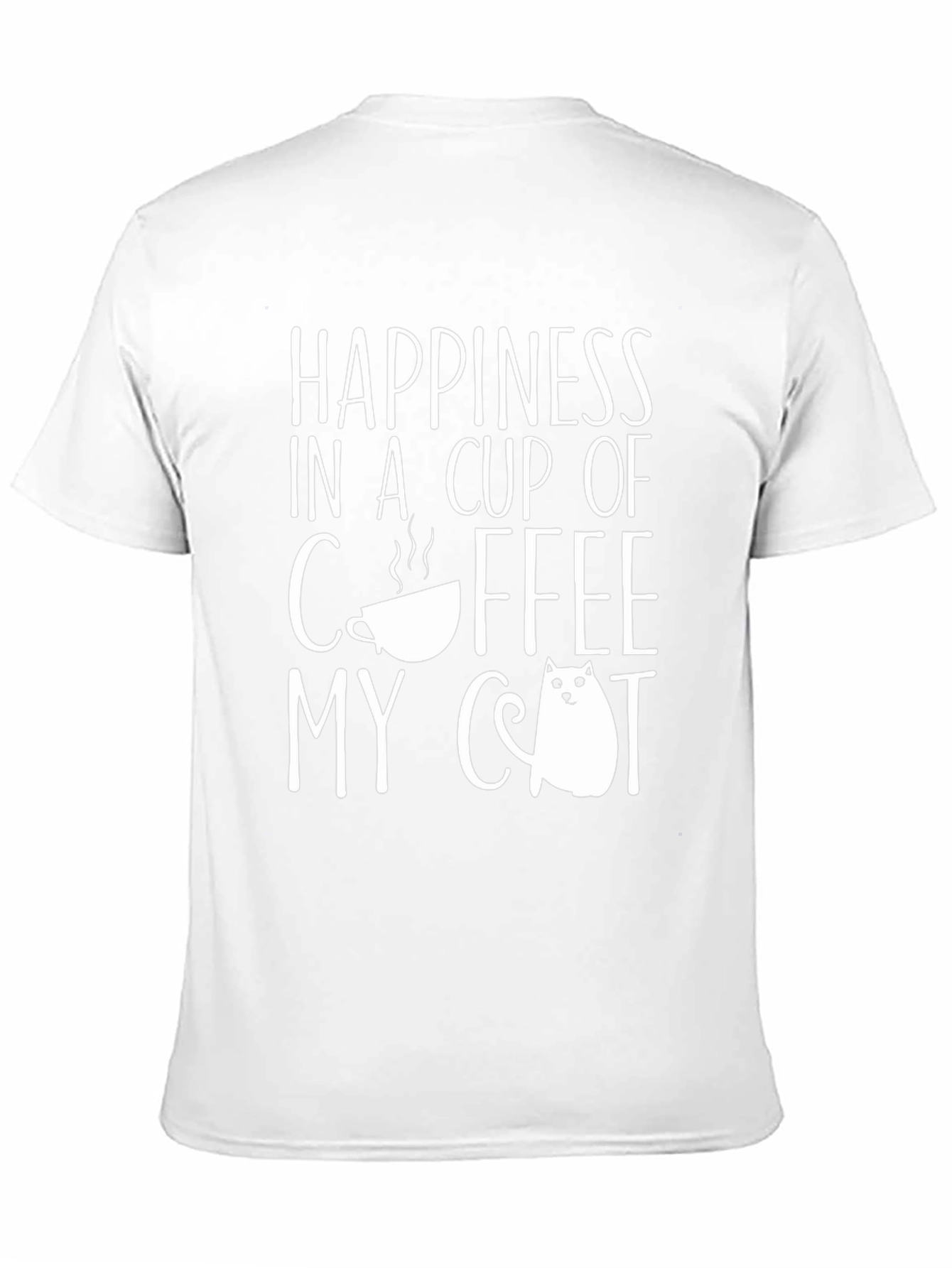 Coffee and Cat T-Shirt - Happiness in a Cup