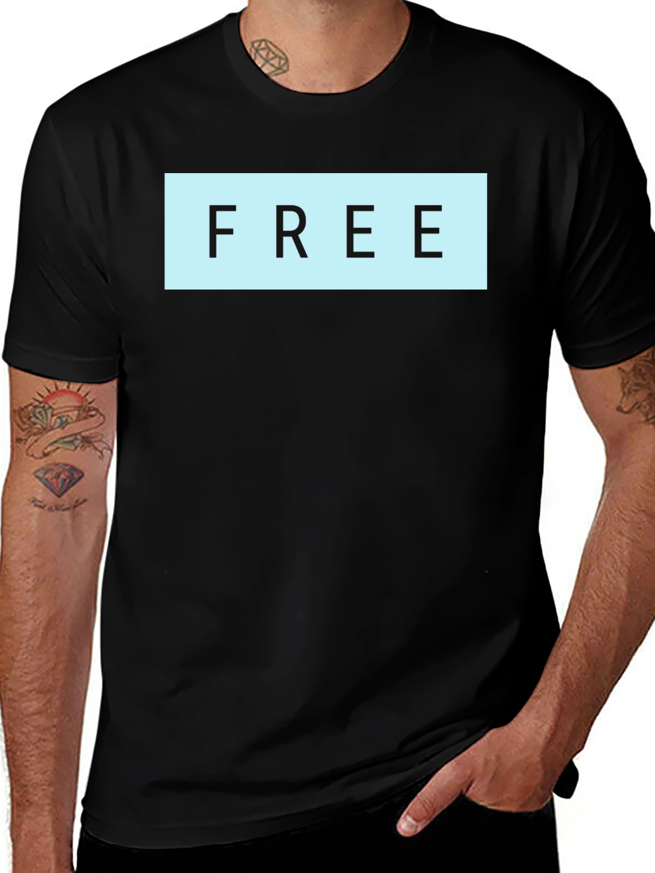 Mens Black T-Shirt with FREE Graphic