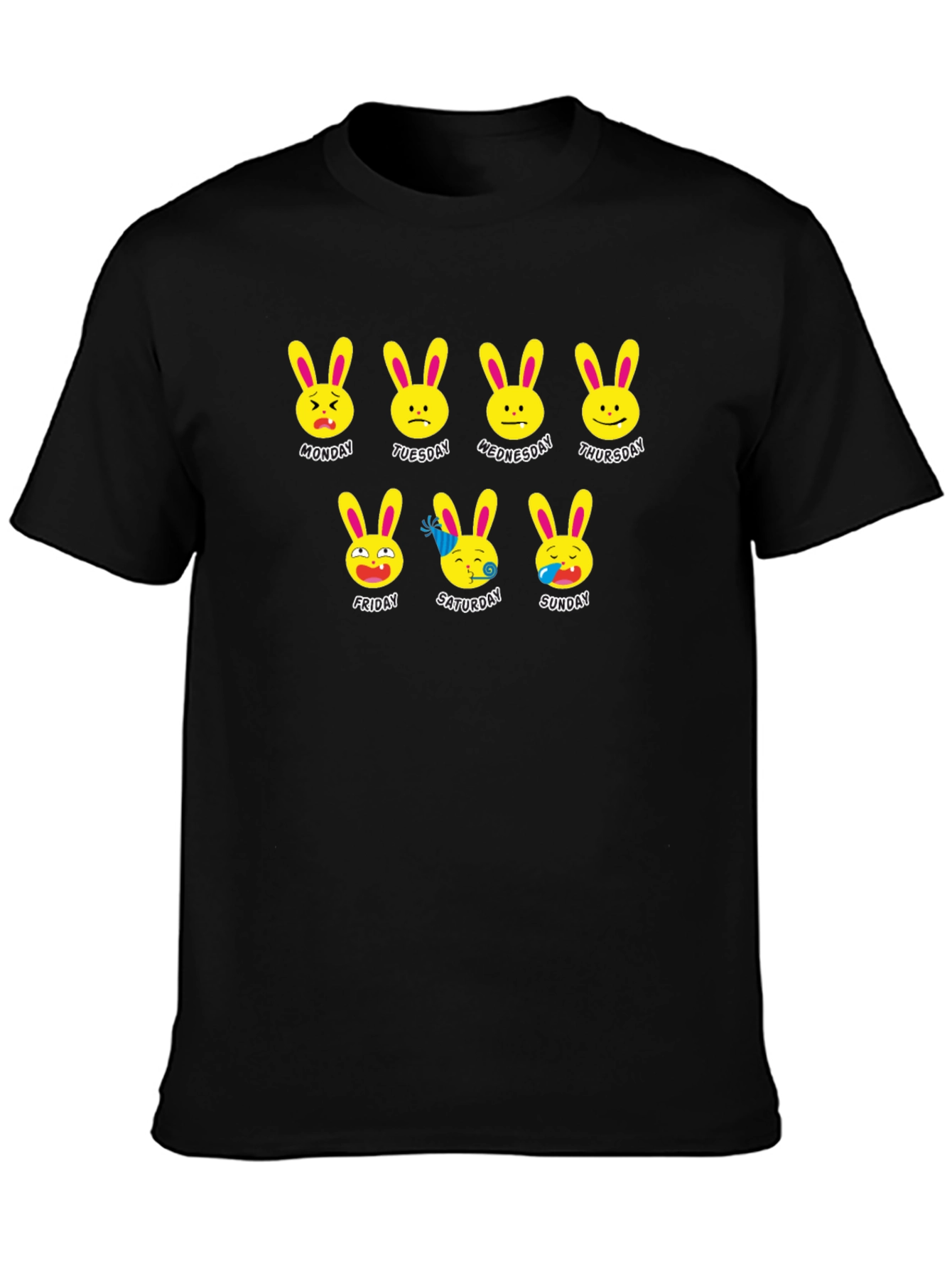 Days of the Week Bunny Emoji T-Shirt