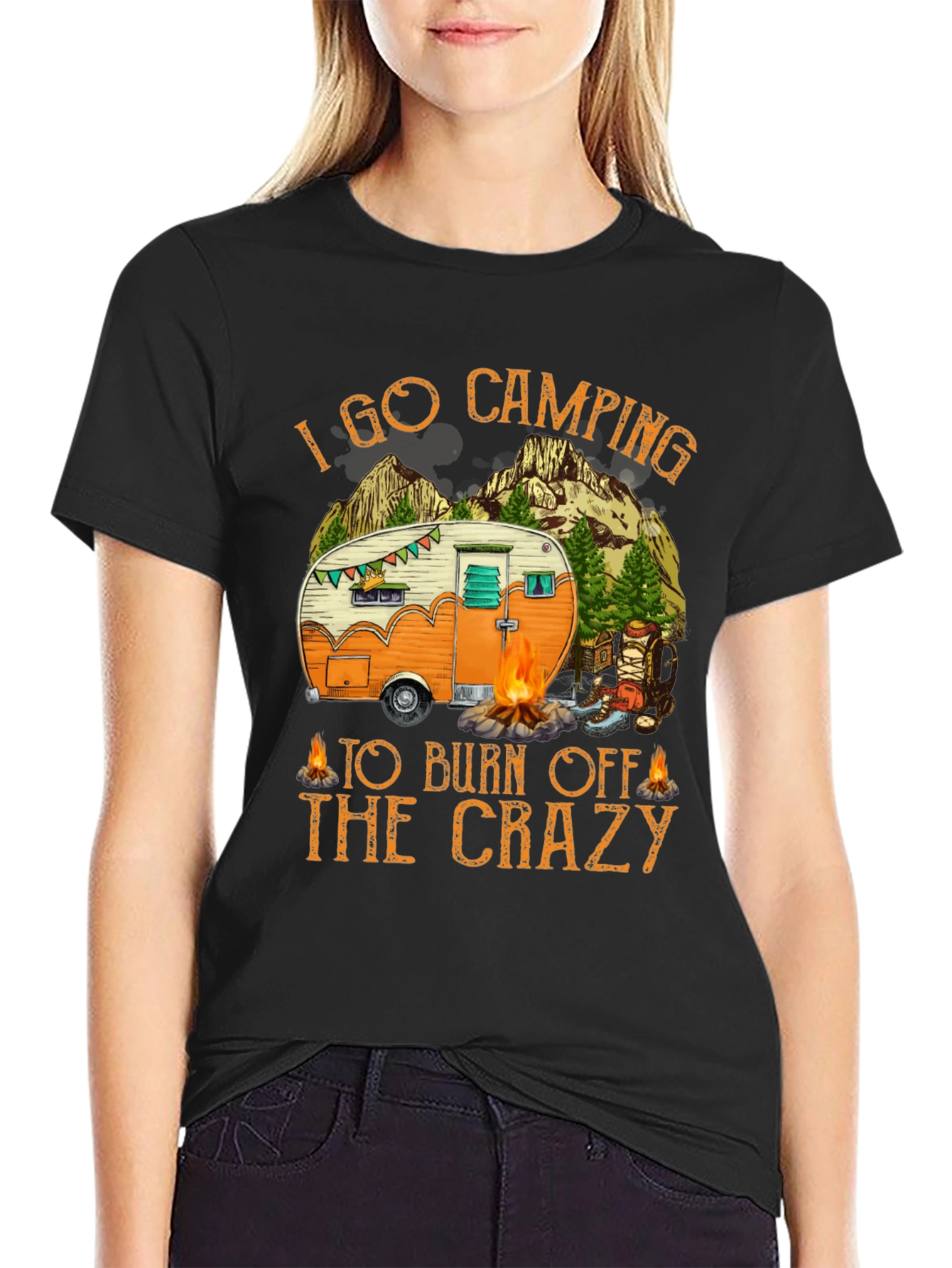 Camping Burn Off Crazy Graphic Tee
