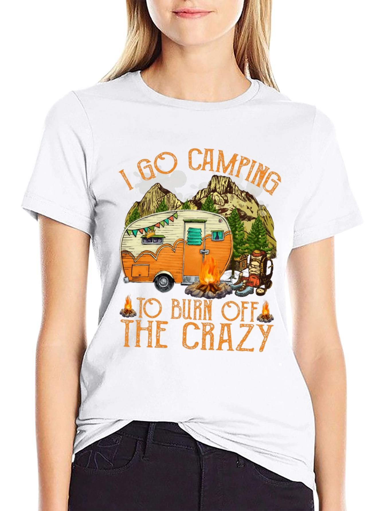 Camping Burn Off Crazy Graphic Tee