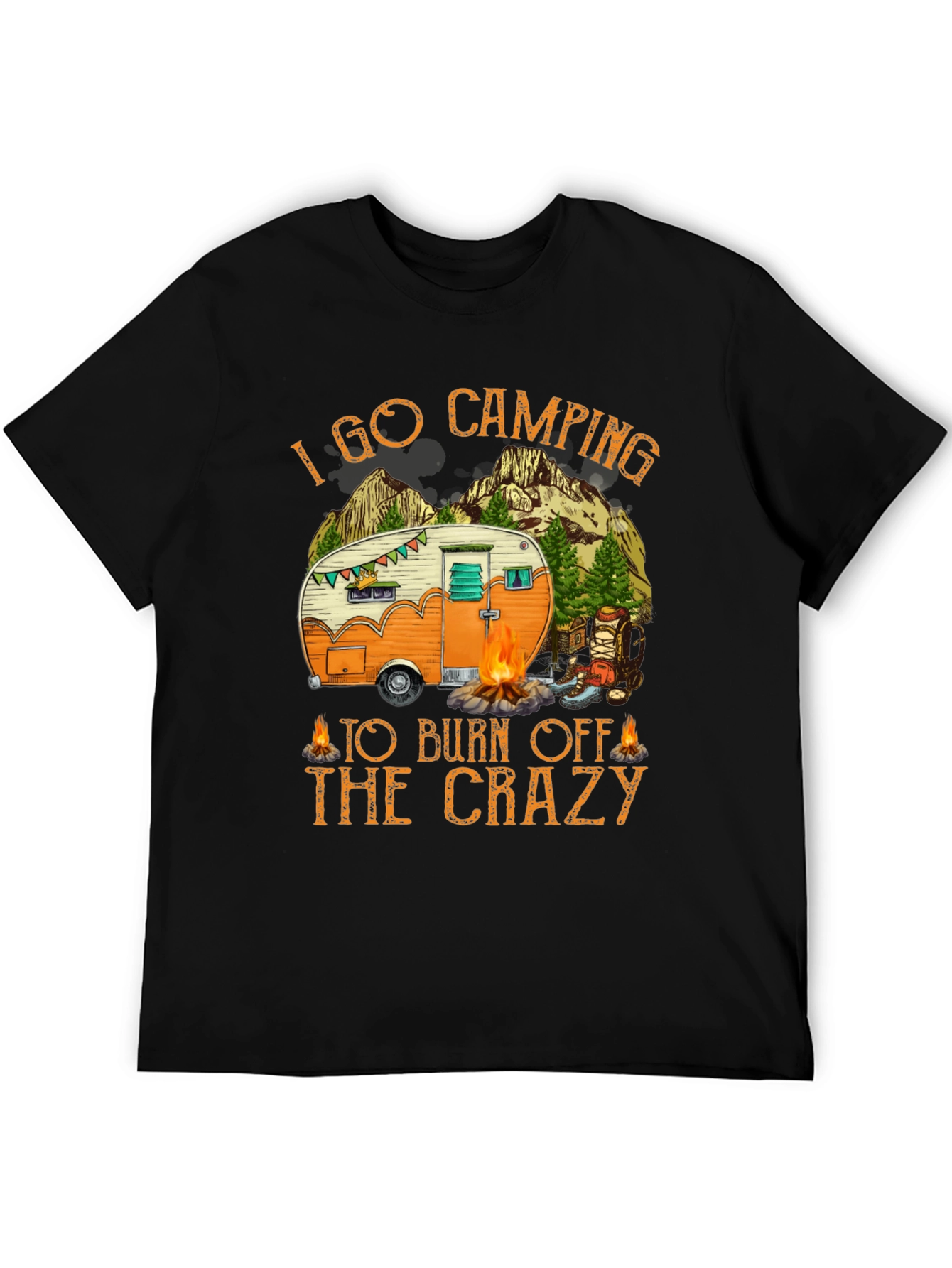Camping Burn Off Crazy Graphic Tee
