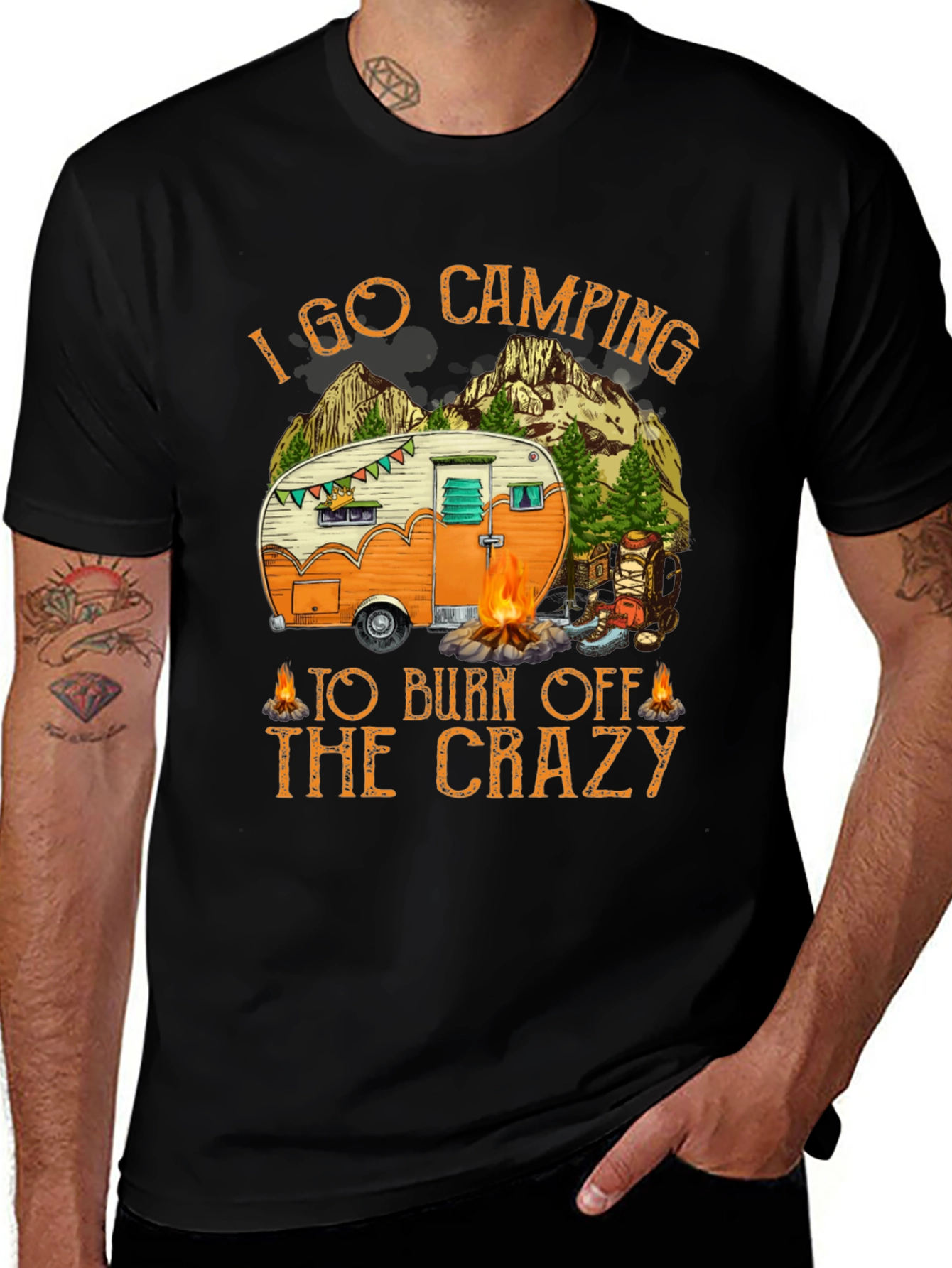 Camping Burn Off Crazy Graphic Tee