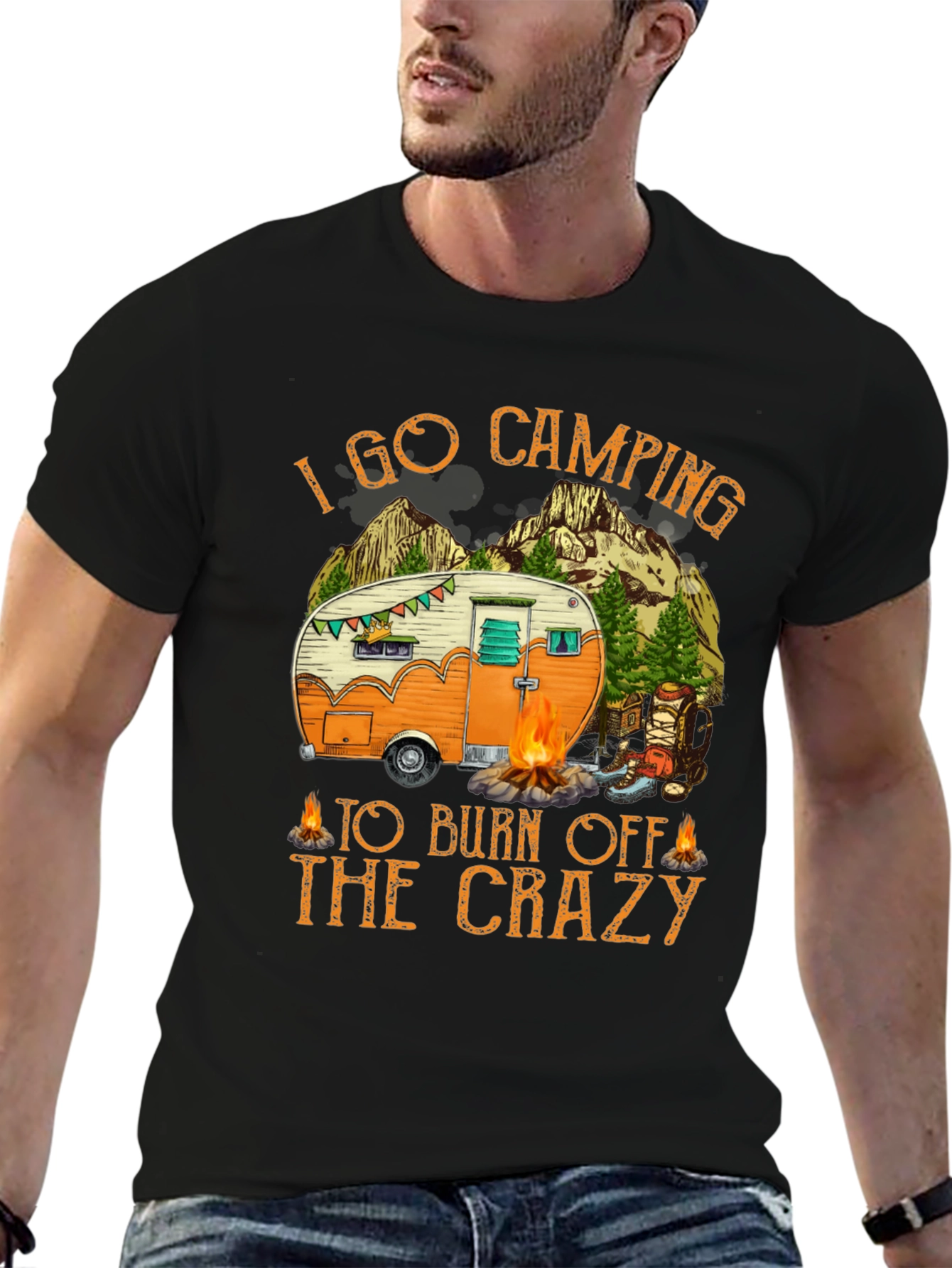 Camping Burn Off Crazy Graphic Tee