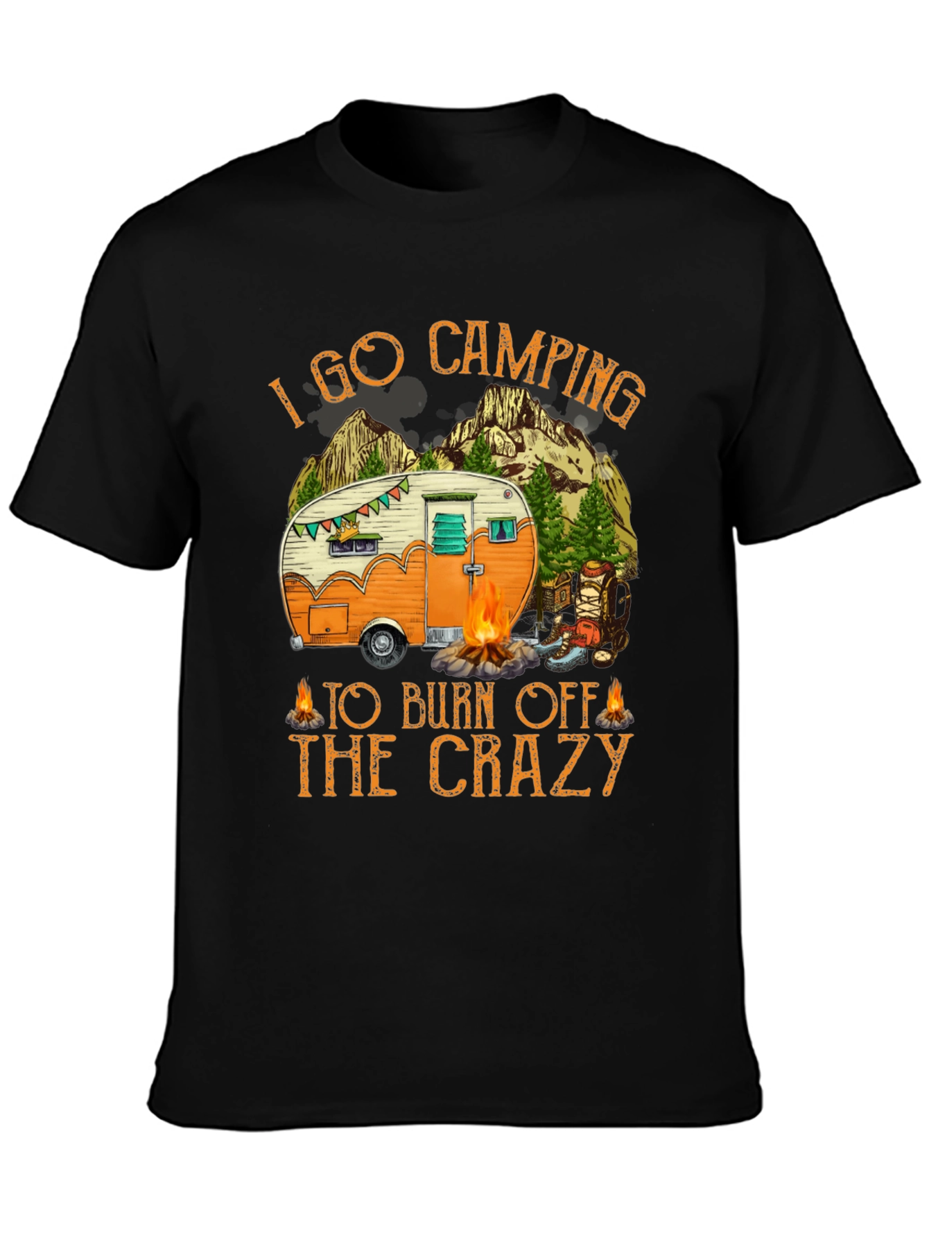 Camping Burn Off Crazy Graphic Tee