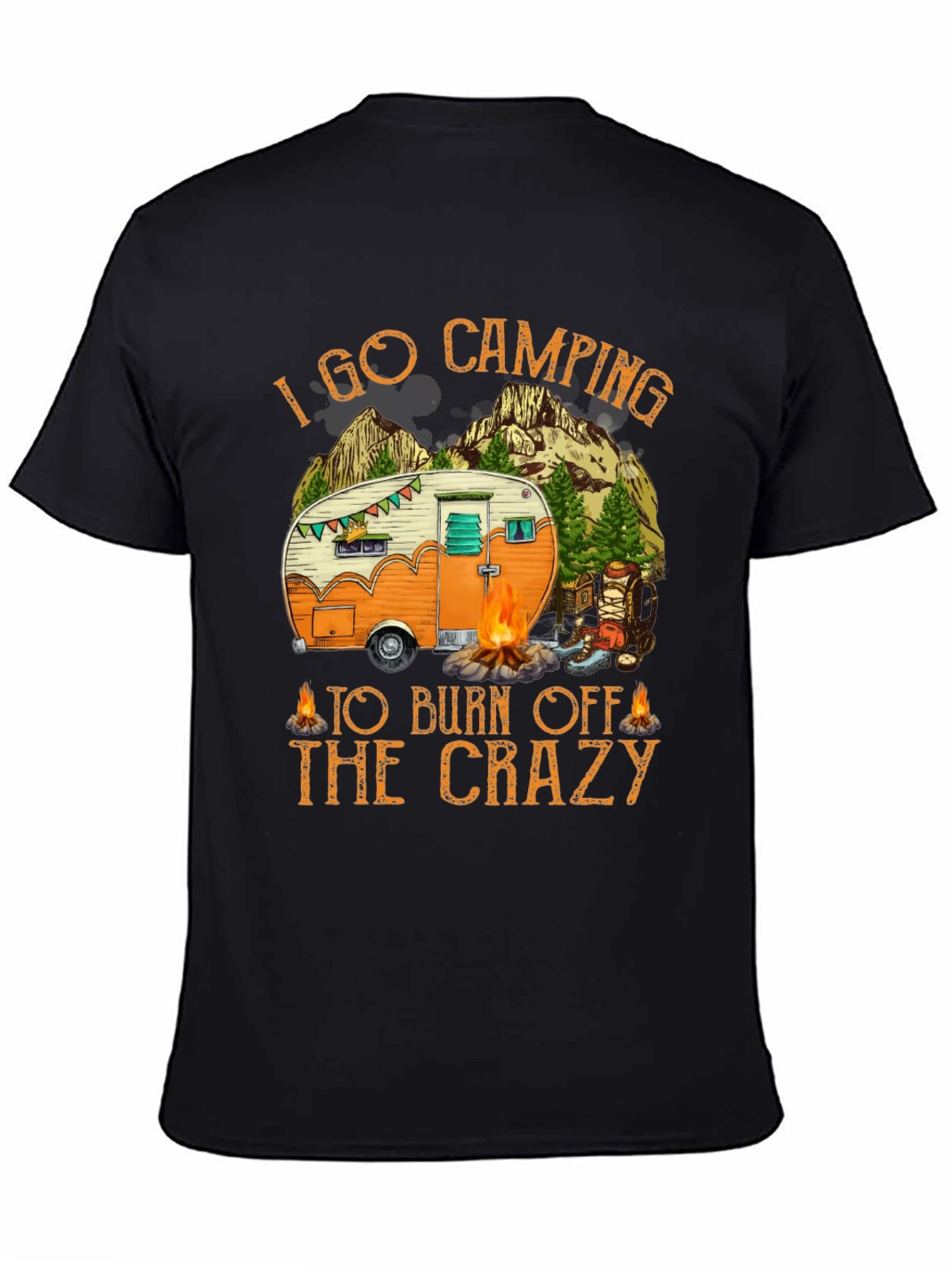 Camping Burn Off Crazy Graphic Tee