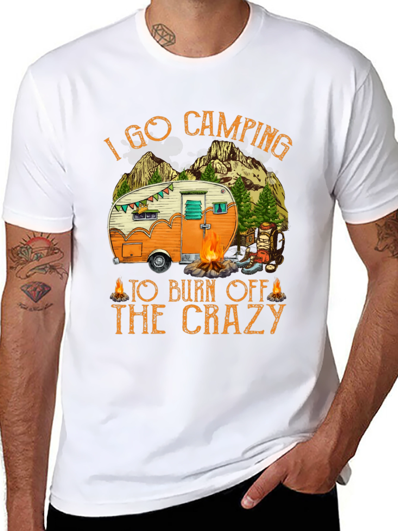 Camping Burn Off Crazy Graphic Tee