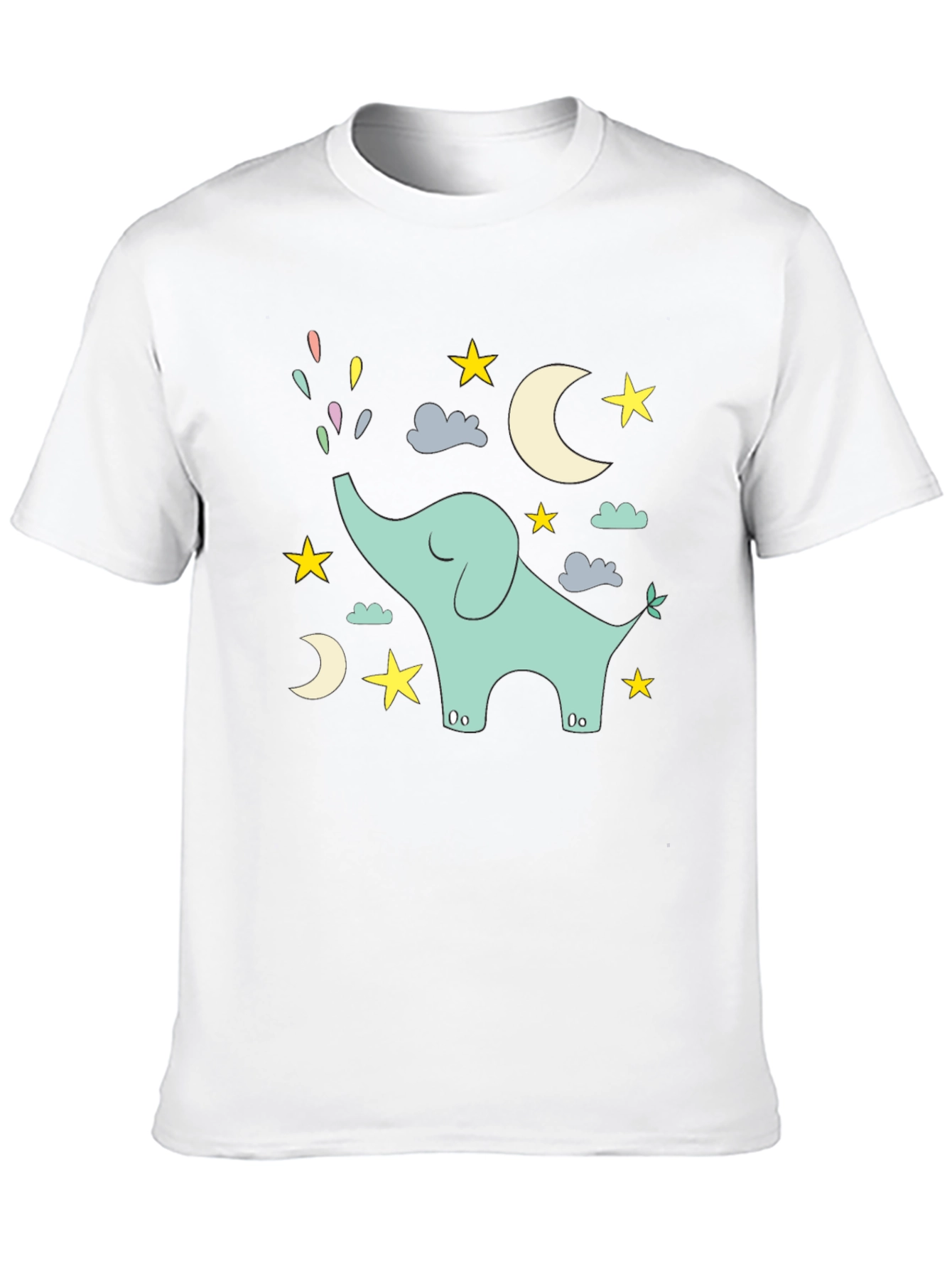 Dreamy Elephant Graphic Tee - Black