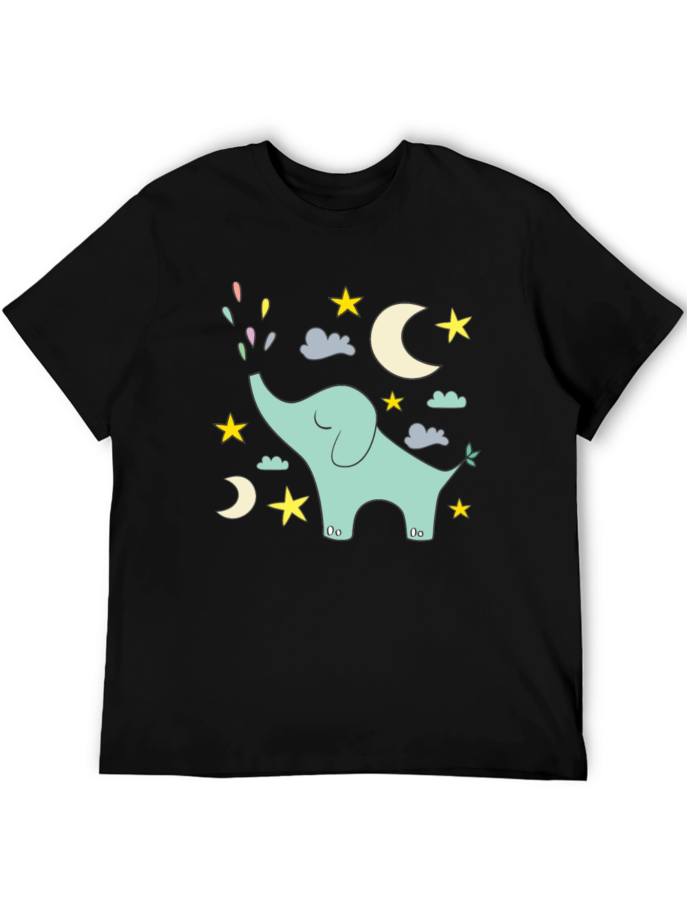 Dreamy Elephant Graphic Tee - Black