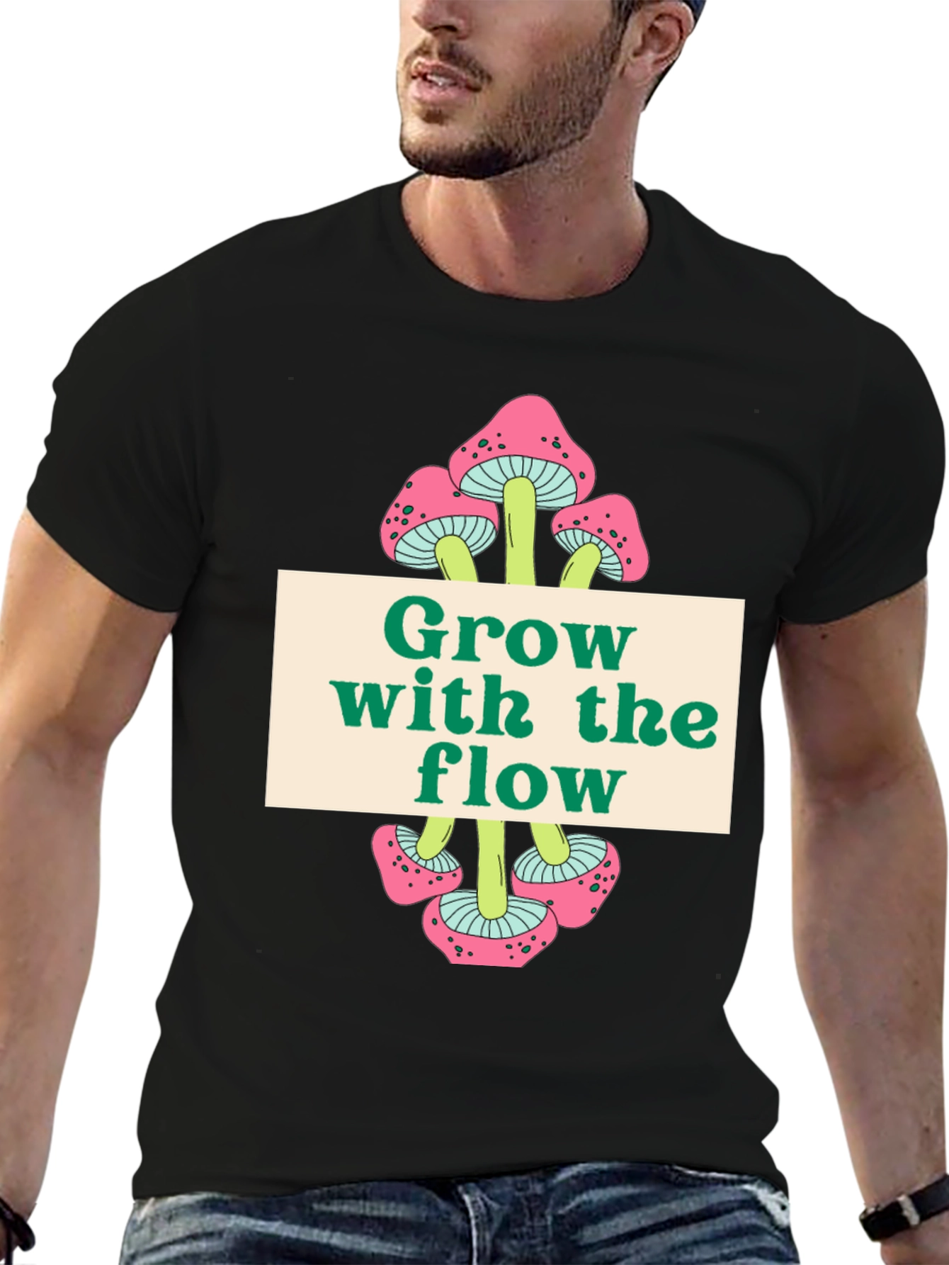 Grow with the Flow Mushroom Graphic Tee