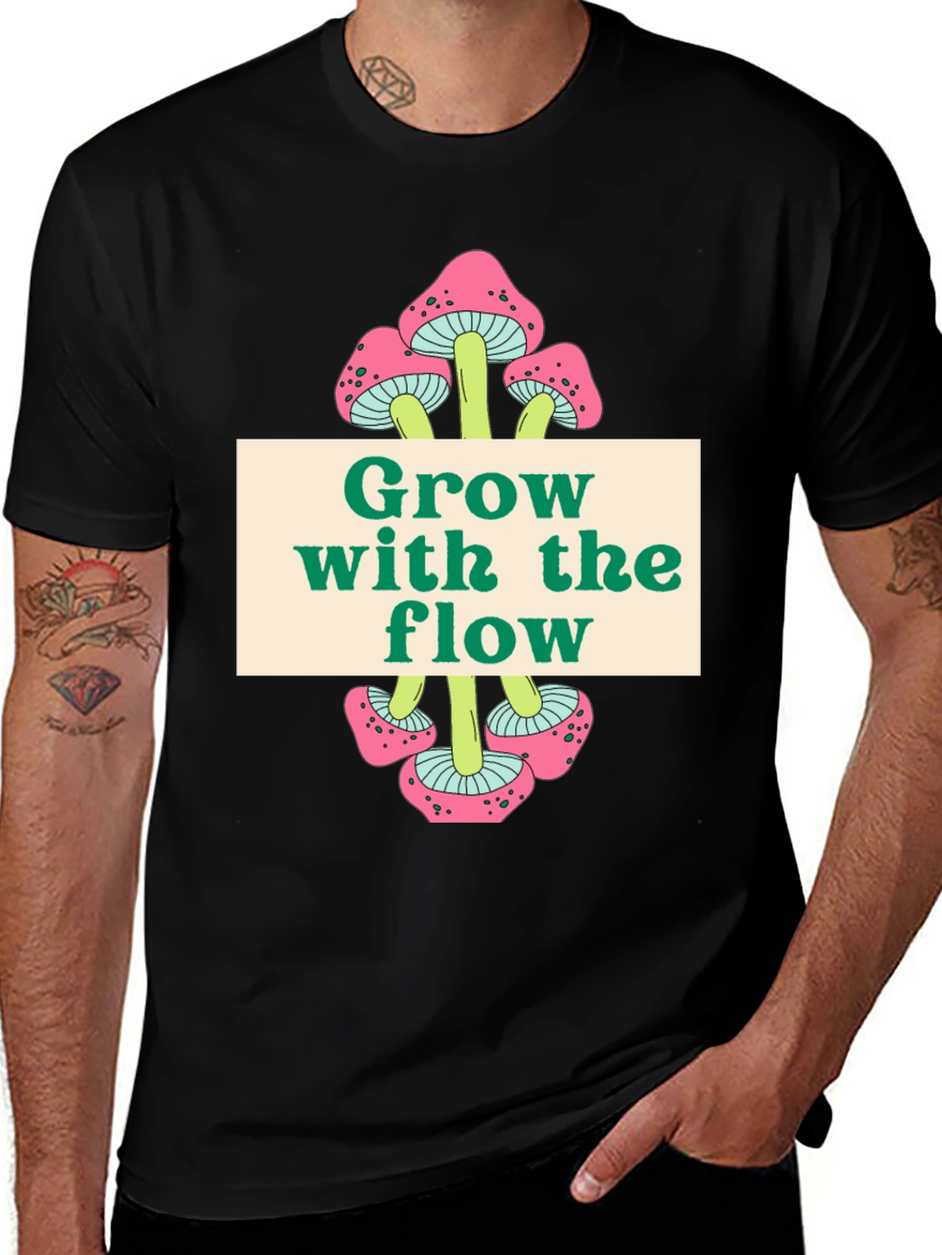 Grow with the Flow Mushroom Graphic Tee
