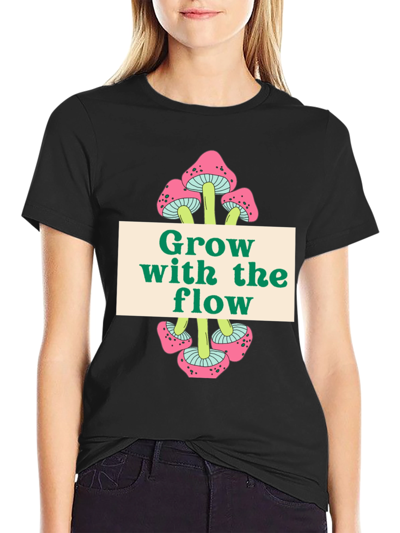 Grow with the Flow Mushroom Graphic Tee
