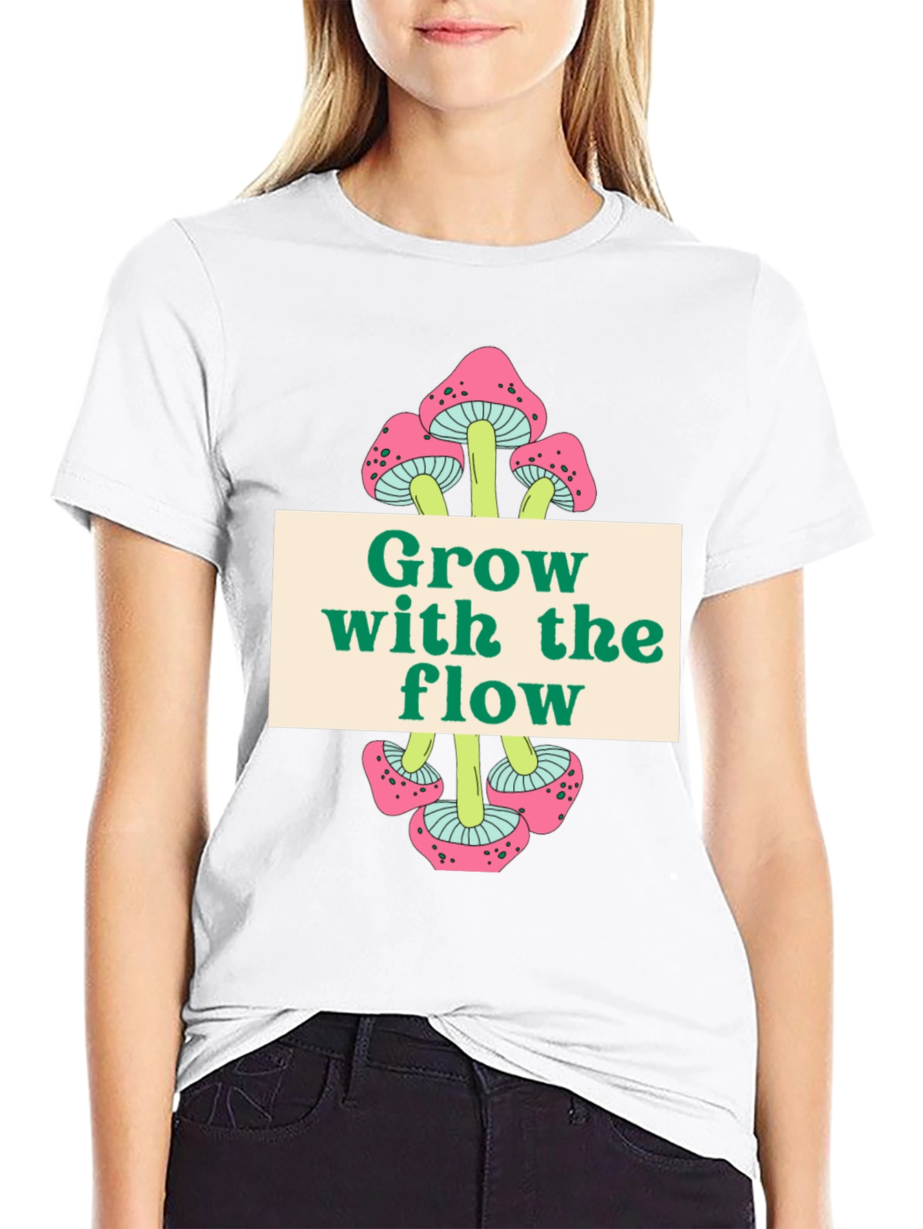 Grow with the Flow Mushroom Graphic Tee