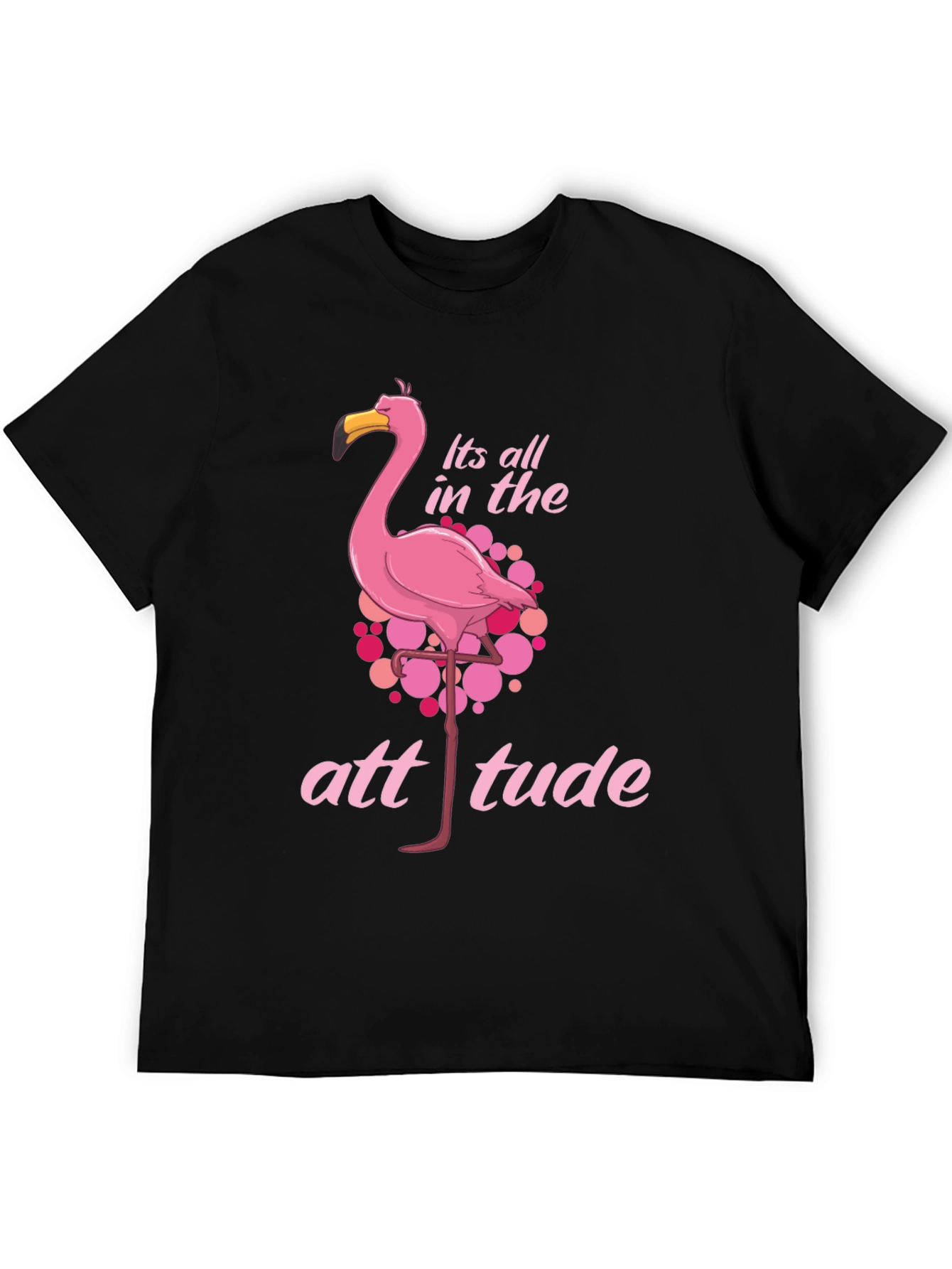 Flamingo Attitude Black T-Shirt