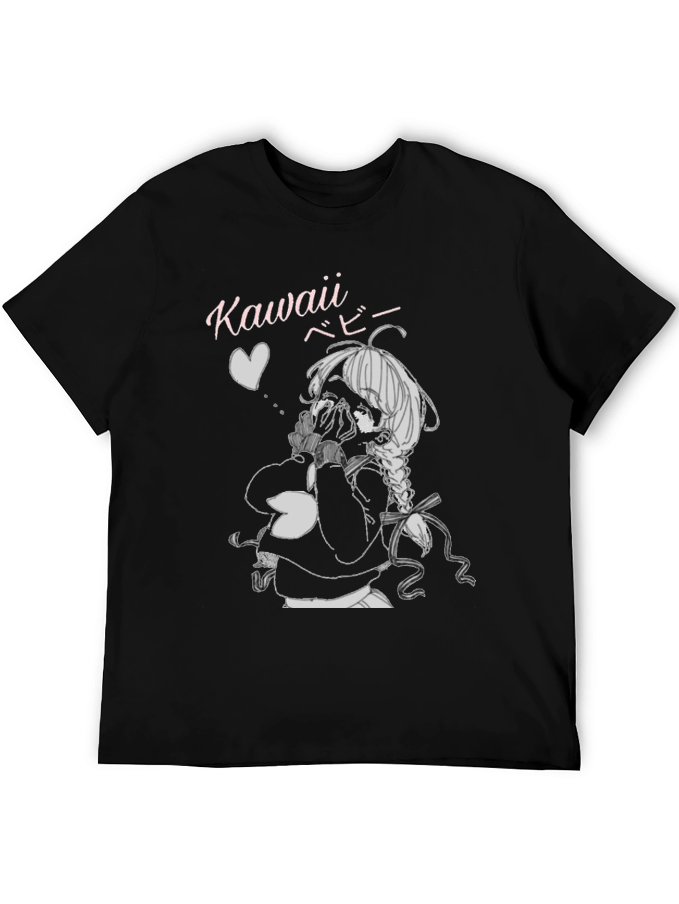 Kawaii Anime Graphic Tee - Black Unisex T-Shirt