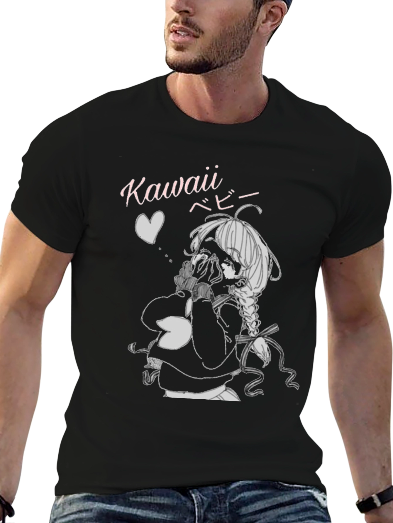 Kawaii Anime Graphic Tee - Black Unisex T-Shirt