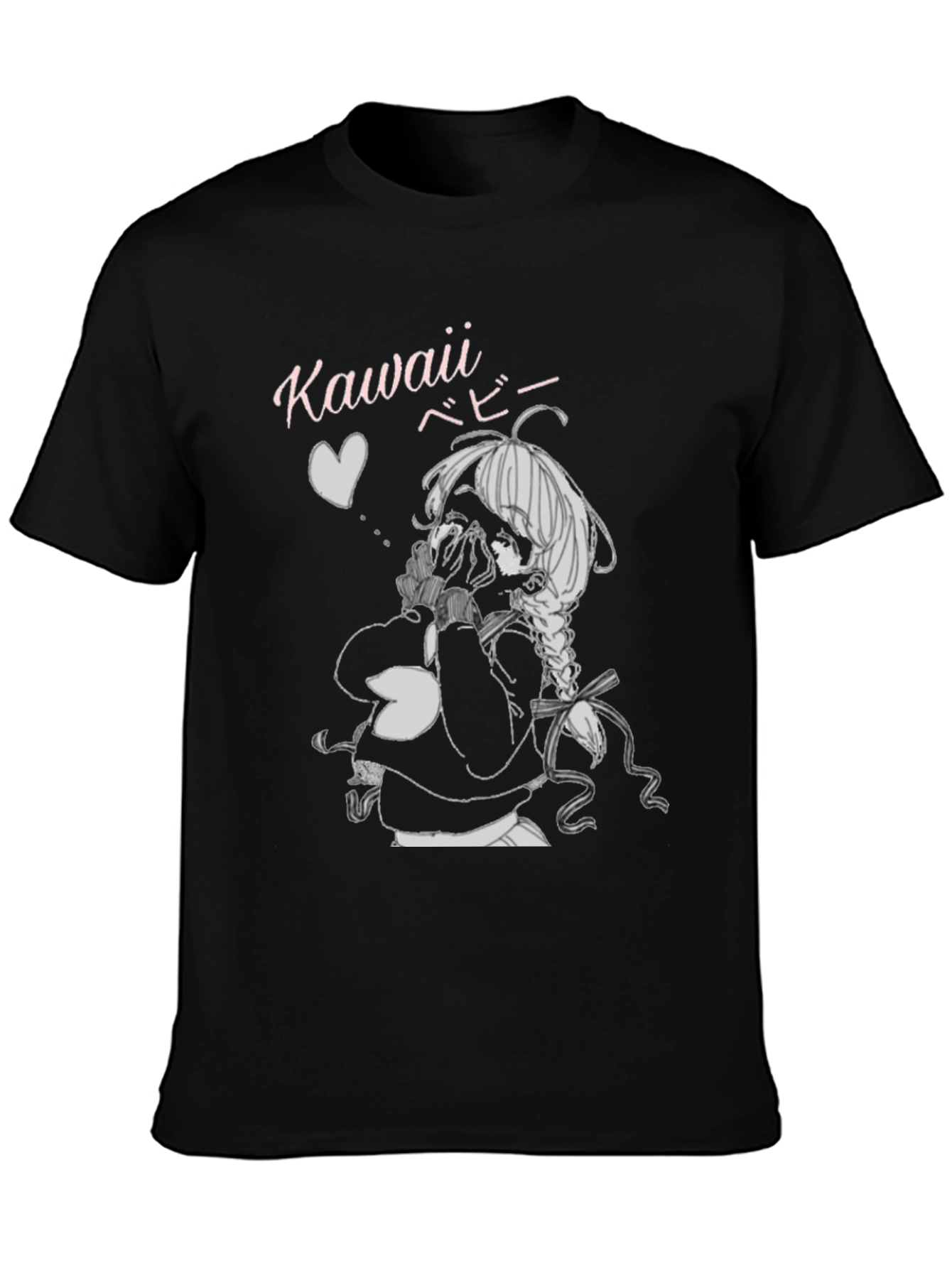 Kawaii Anime Graphic Tee - Black Unisex T-Shirt