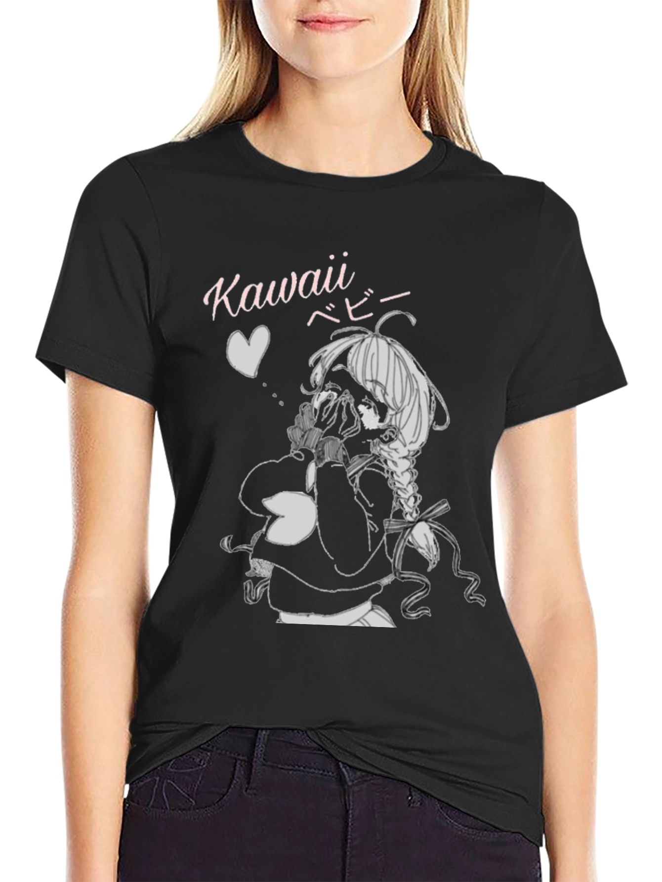 Kawaii Anime Graphic Tee - Black Unisex T-Shirt