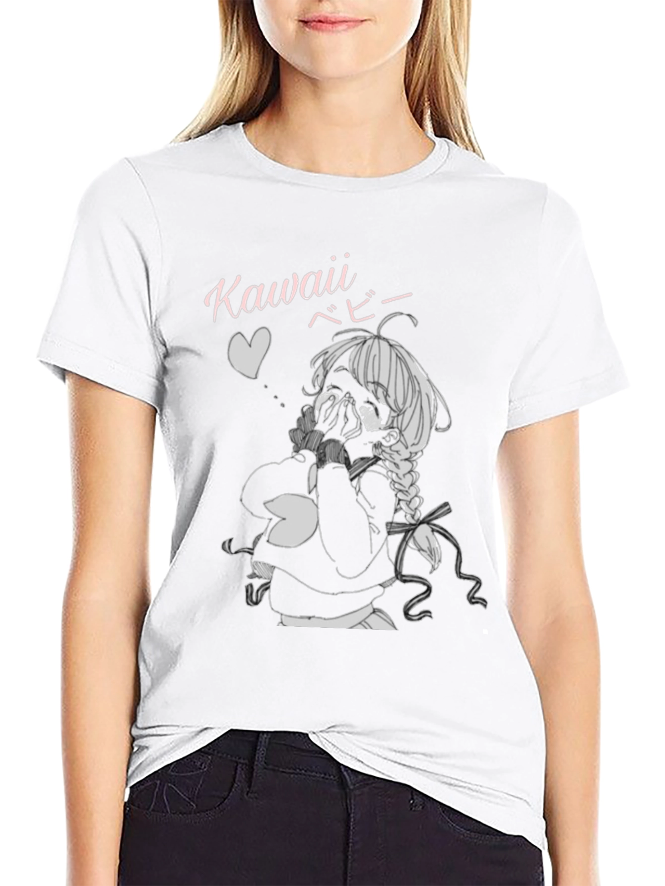 Kawaii Anime Graphic Tee - Black Unisex T-Shirt