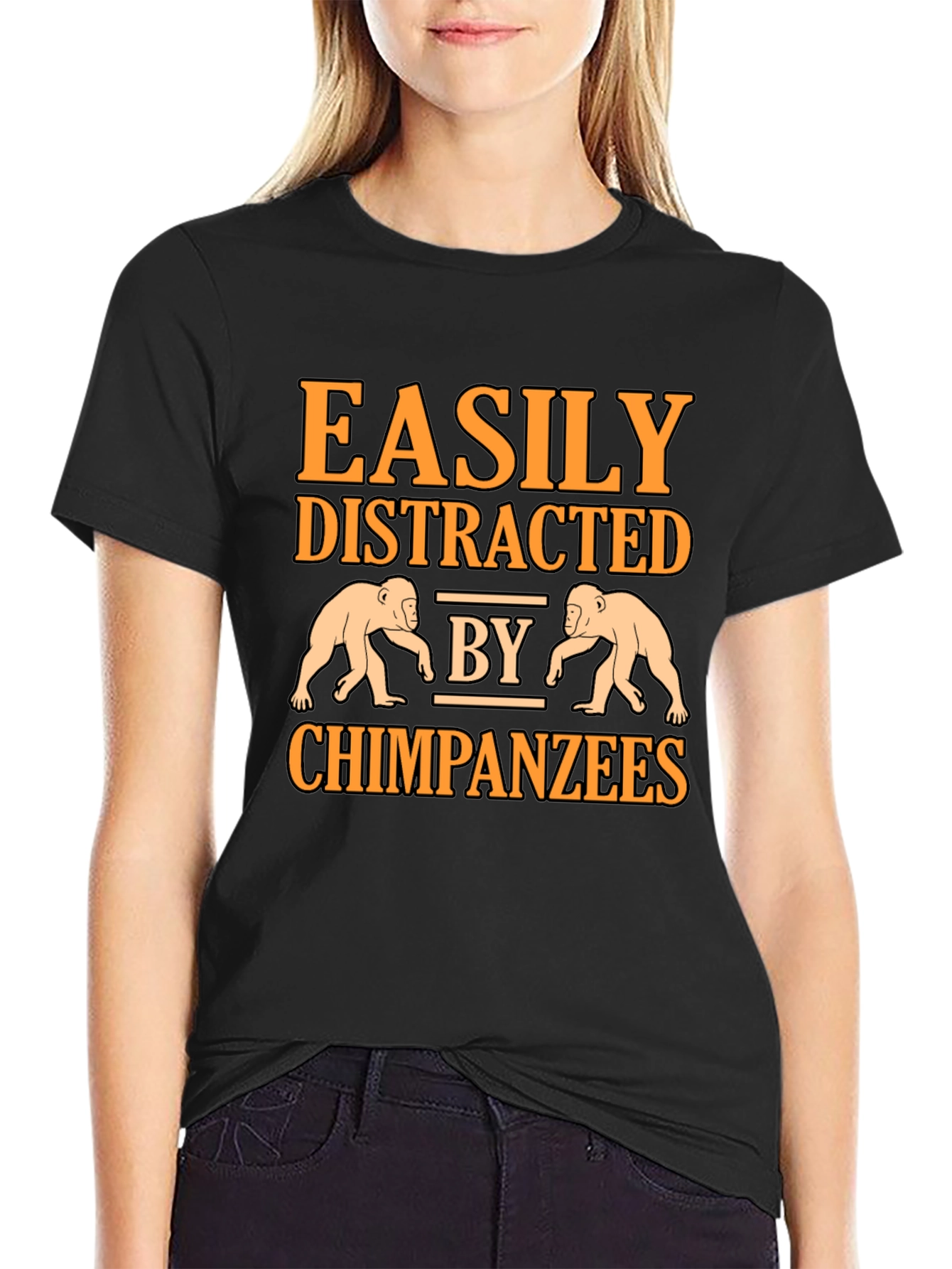 Easily Distracted by Chimpanzees Graphic T-Shirt