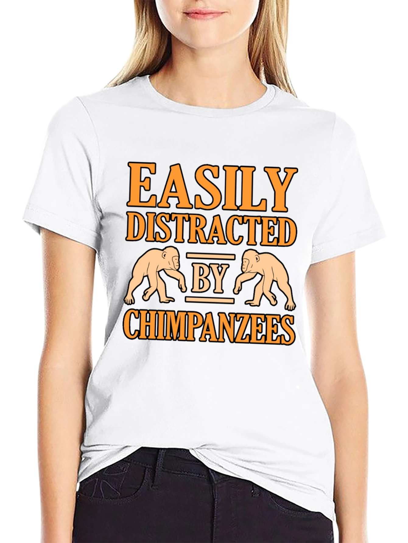 Easily Distracted by Chimpanzees Graphic T-Shirt