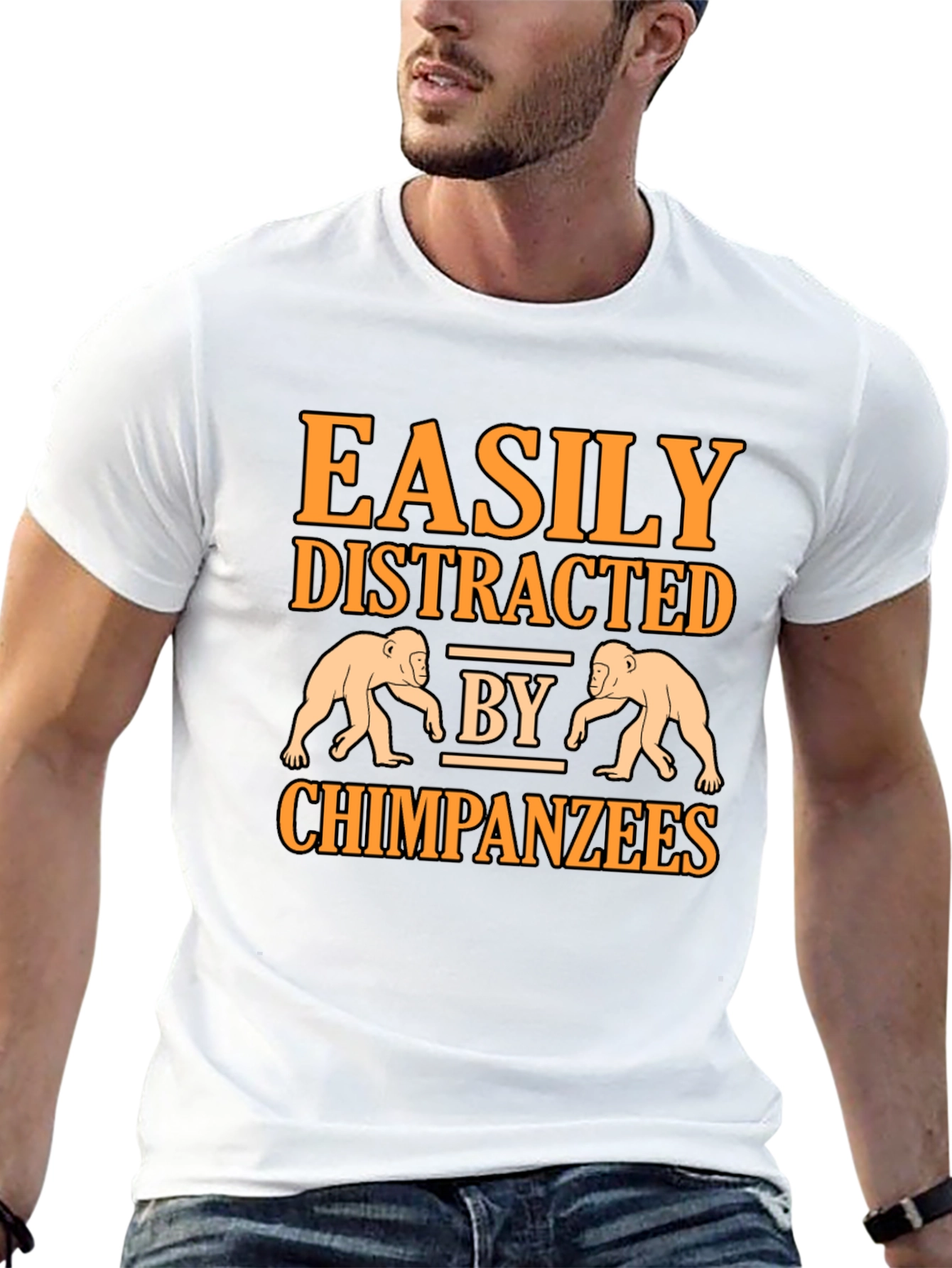 Easily Distracted by Chimpanzees Graphic T-Shirt