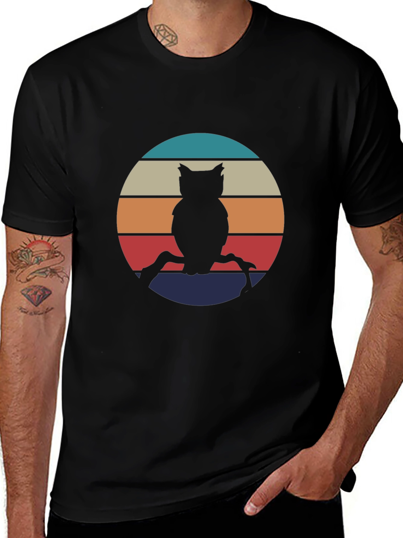 Retro Owl Silhouette Graphic Tee