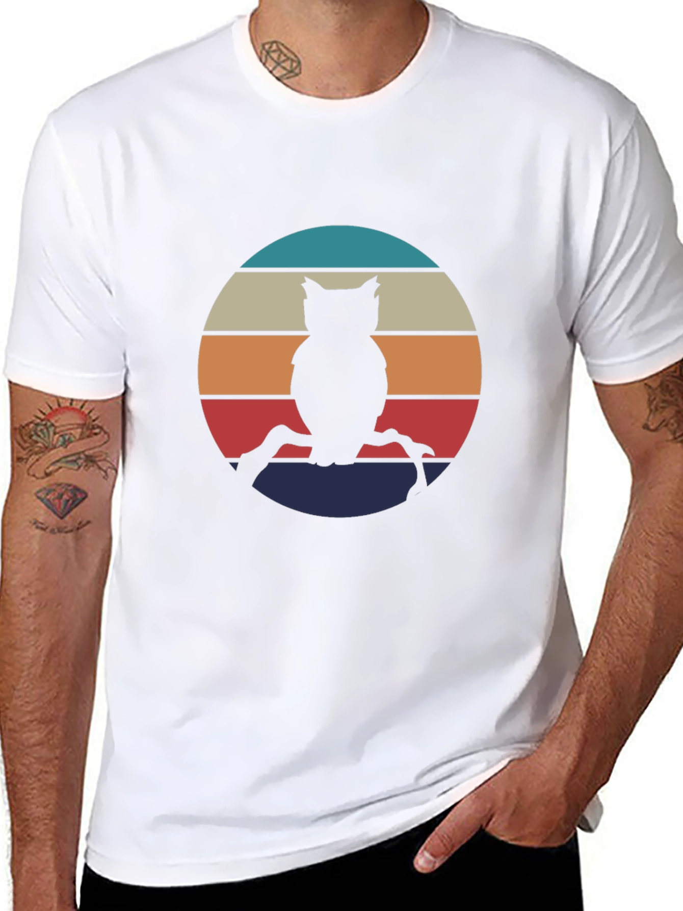Retro Owl Silhouette Graphic Tee