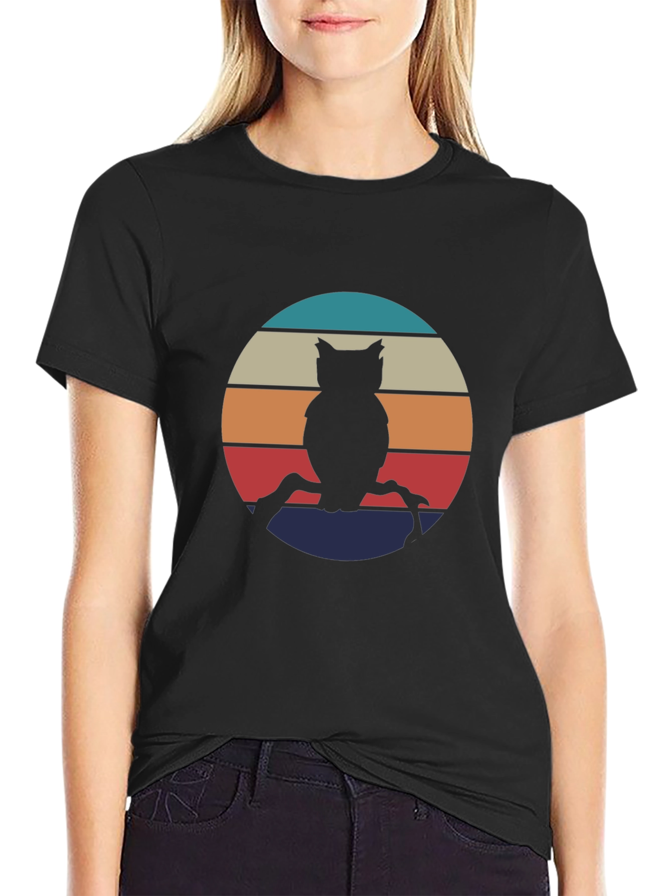 Retro Owl Silhouette Graphic Tee