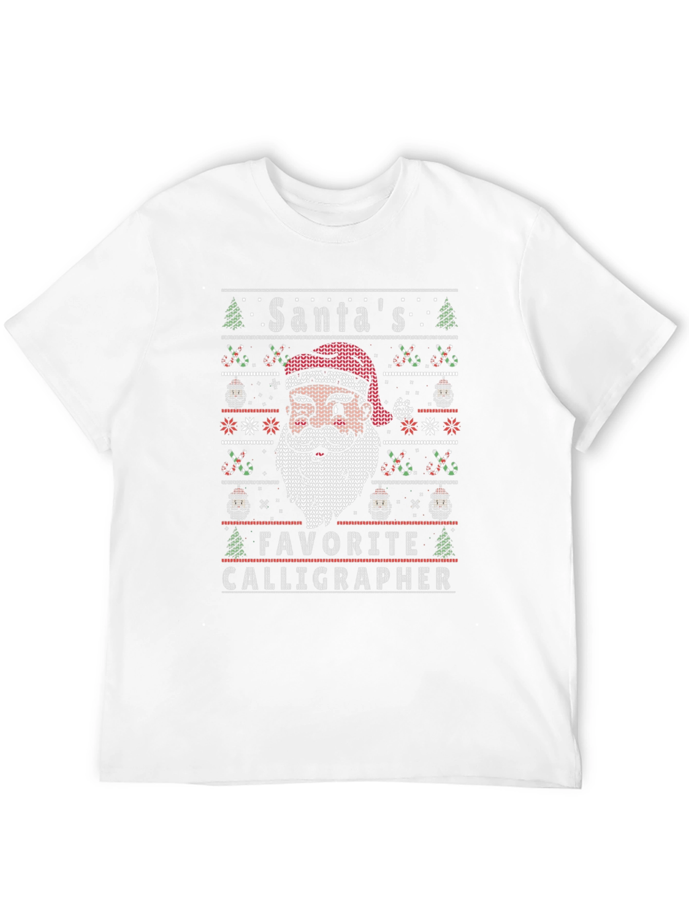 Santas Favorite Calligrapher Ugly Christmas Sweater T-Shirt