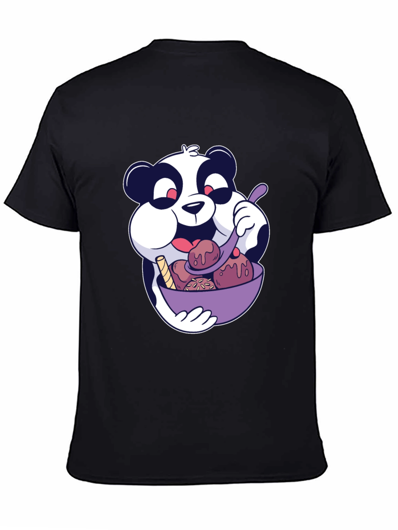 Panda Eating Ice Cream Graphic T-Shirt