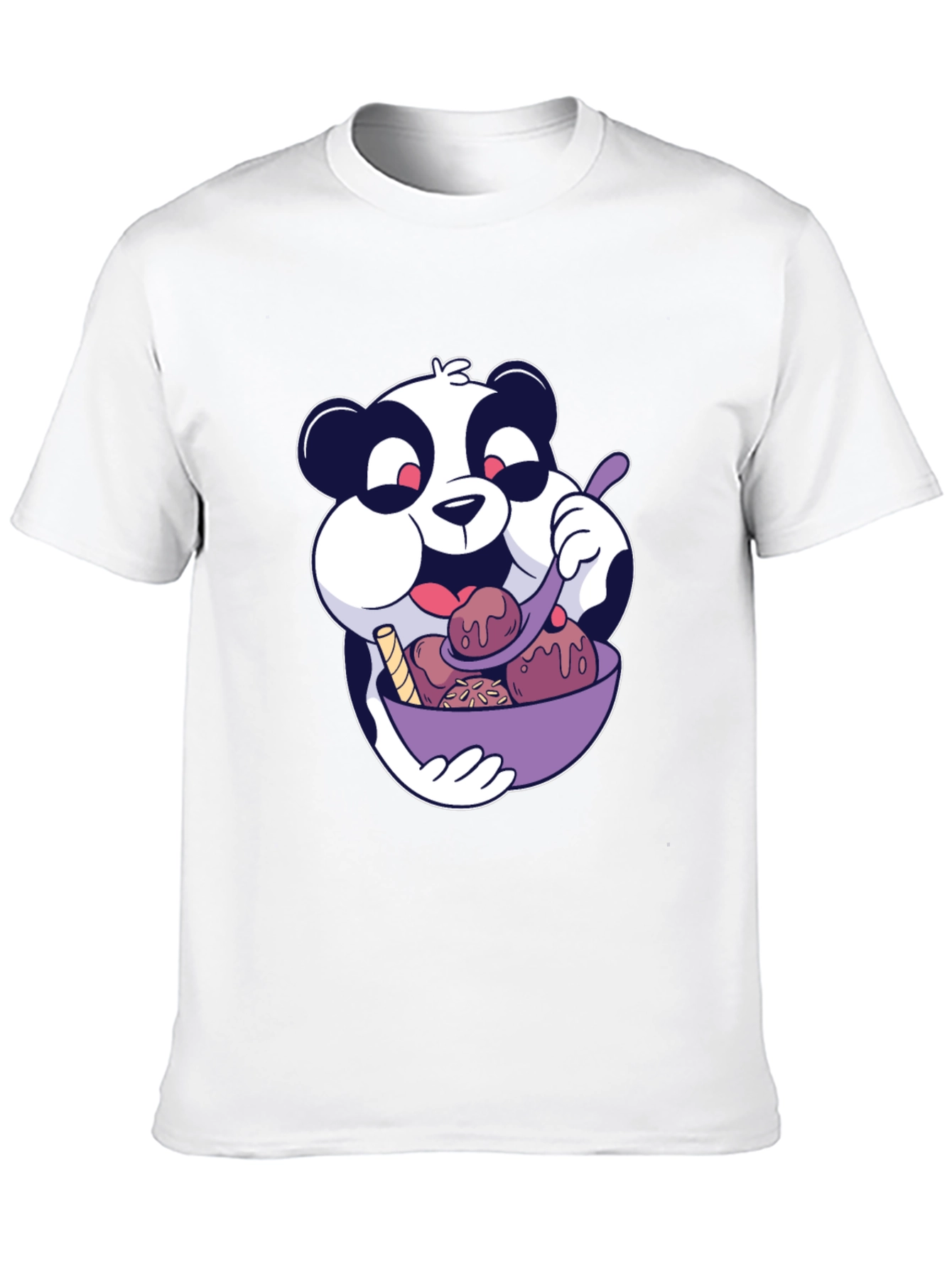 Panda Eating Ice Cream Graphic T-Shirt