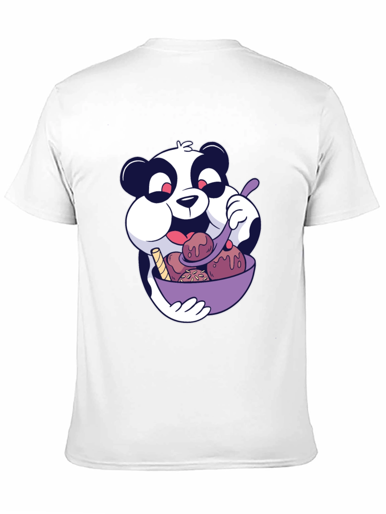 Panda Eating Ice Cream Graphic T-Shirt