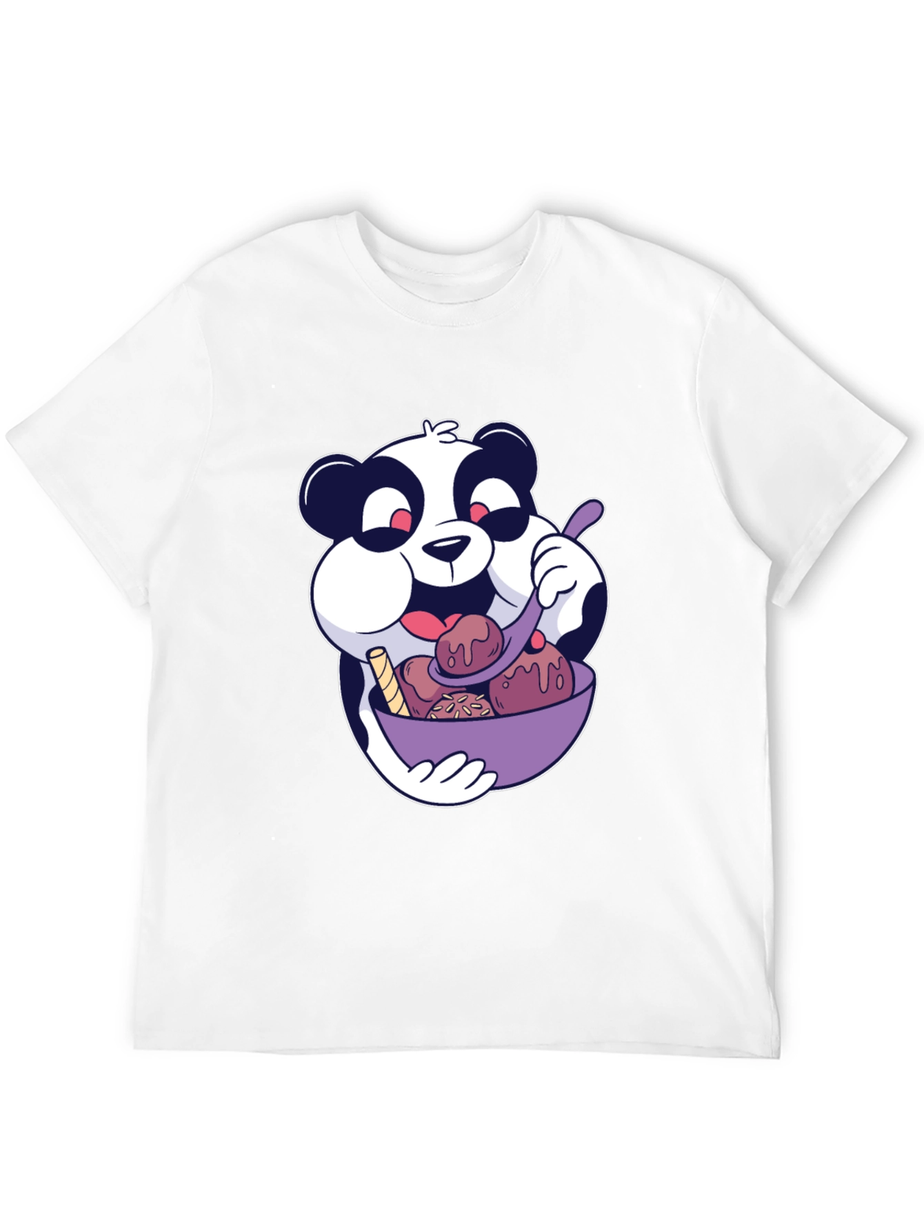 Panda Eating Ice Cream Graphic T-Shirt