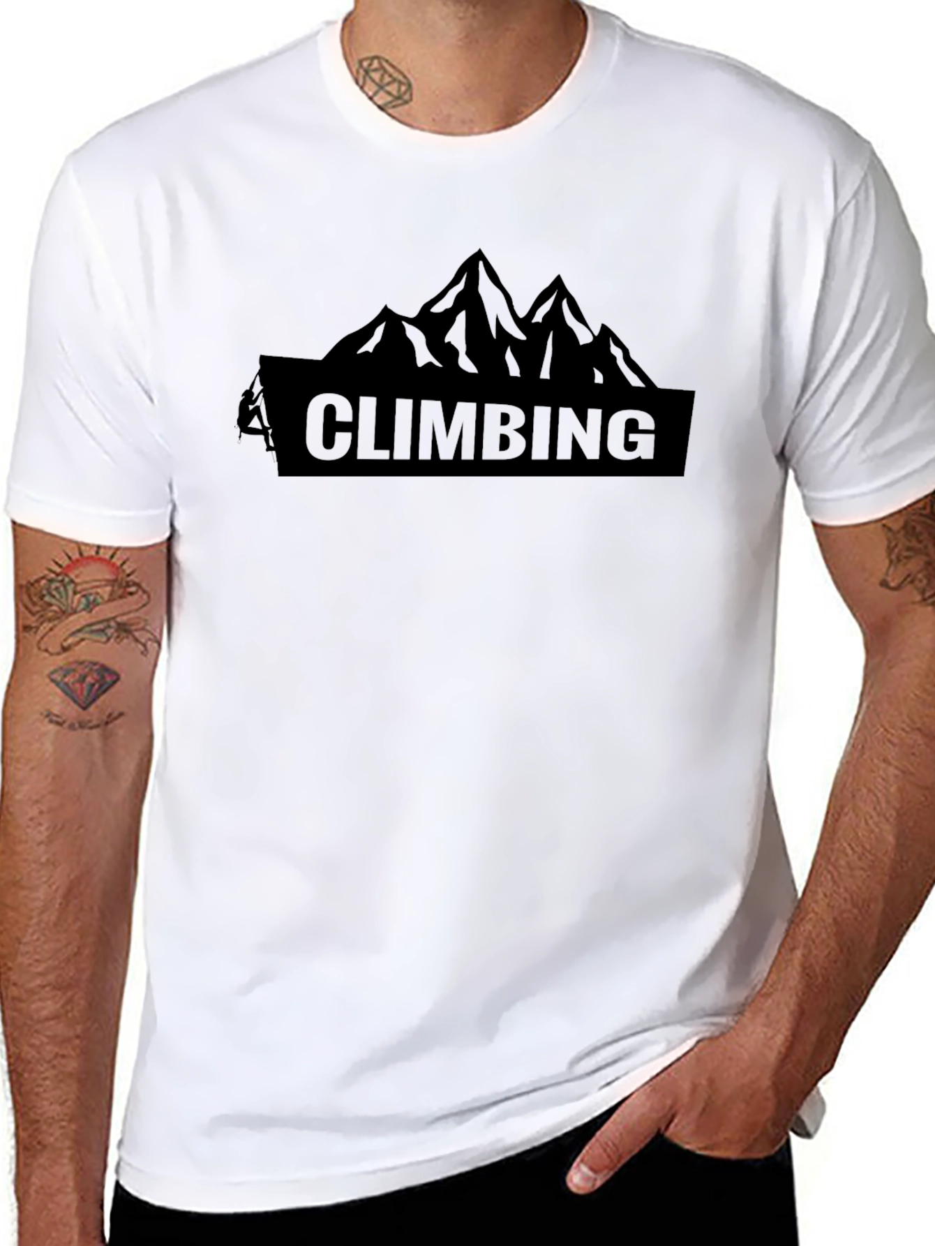 Climbing Mountain Graphic T-Shirt - Black