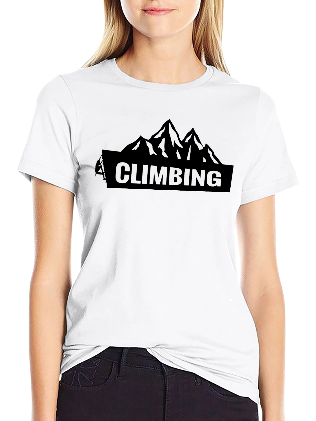 Climbing Mountain Graphic T-Shirt - Black