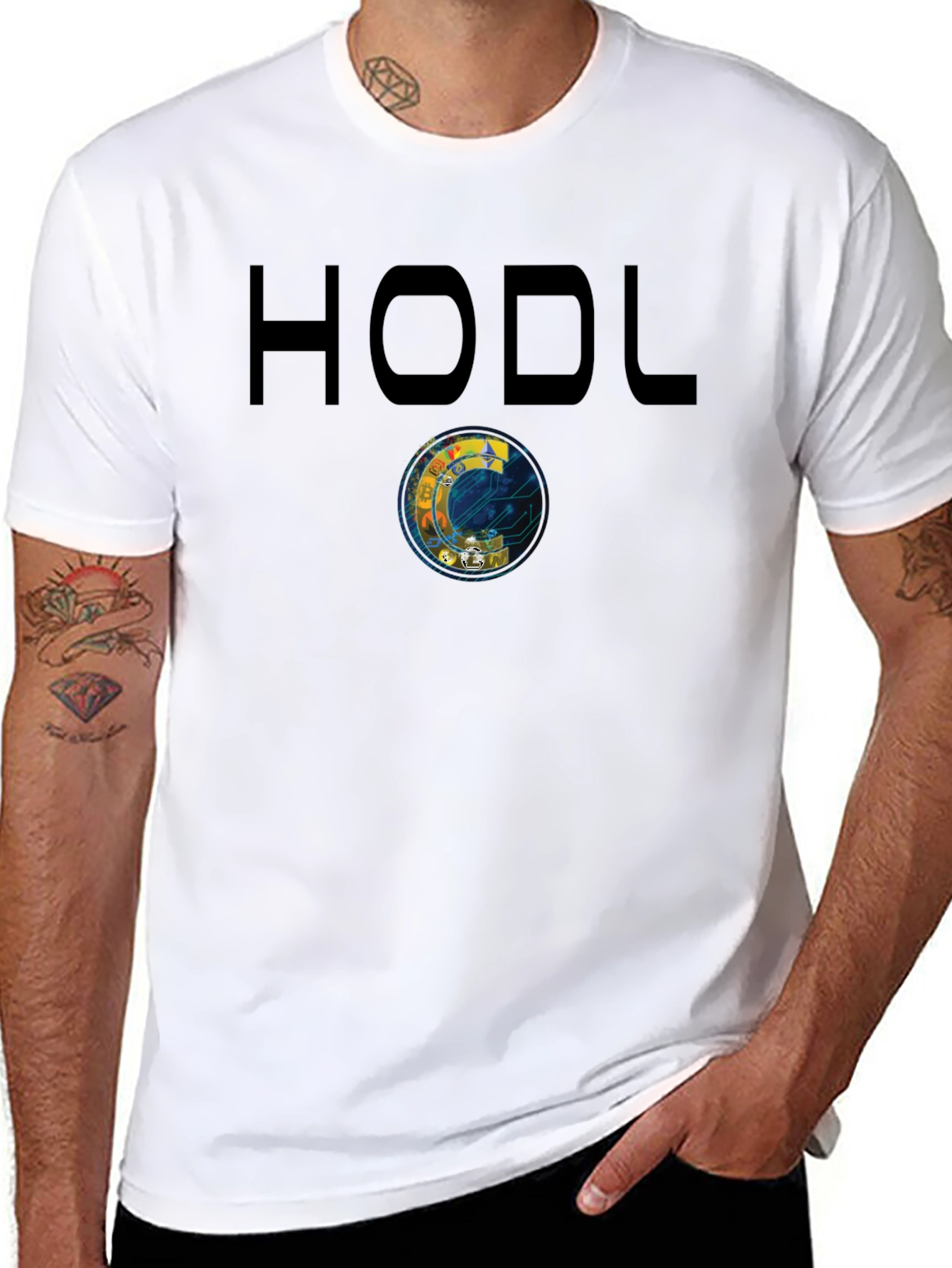 HODL Crypto T-Shirt - Bitcoin Design